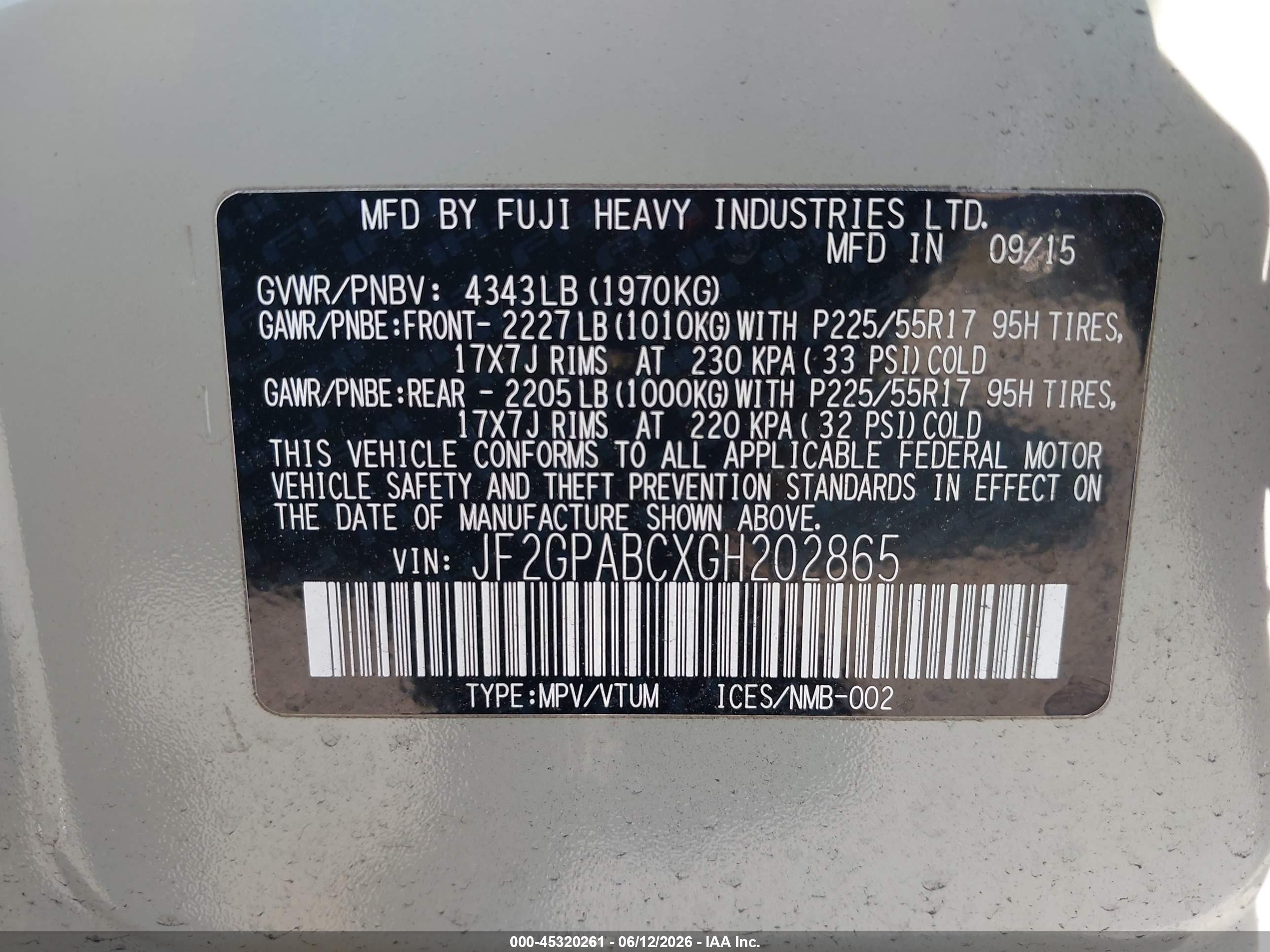 2016 Subaru Crosstrek 2.0i Premium Gray vin: JF2GPABCXGH202865