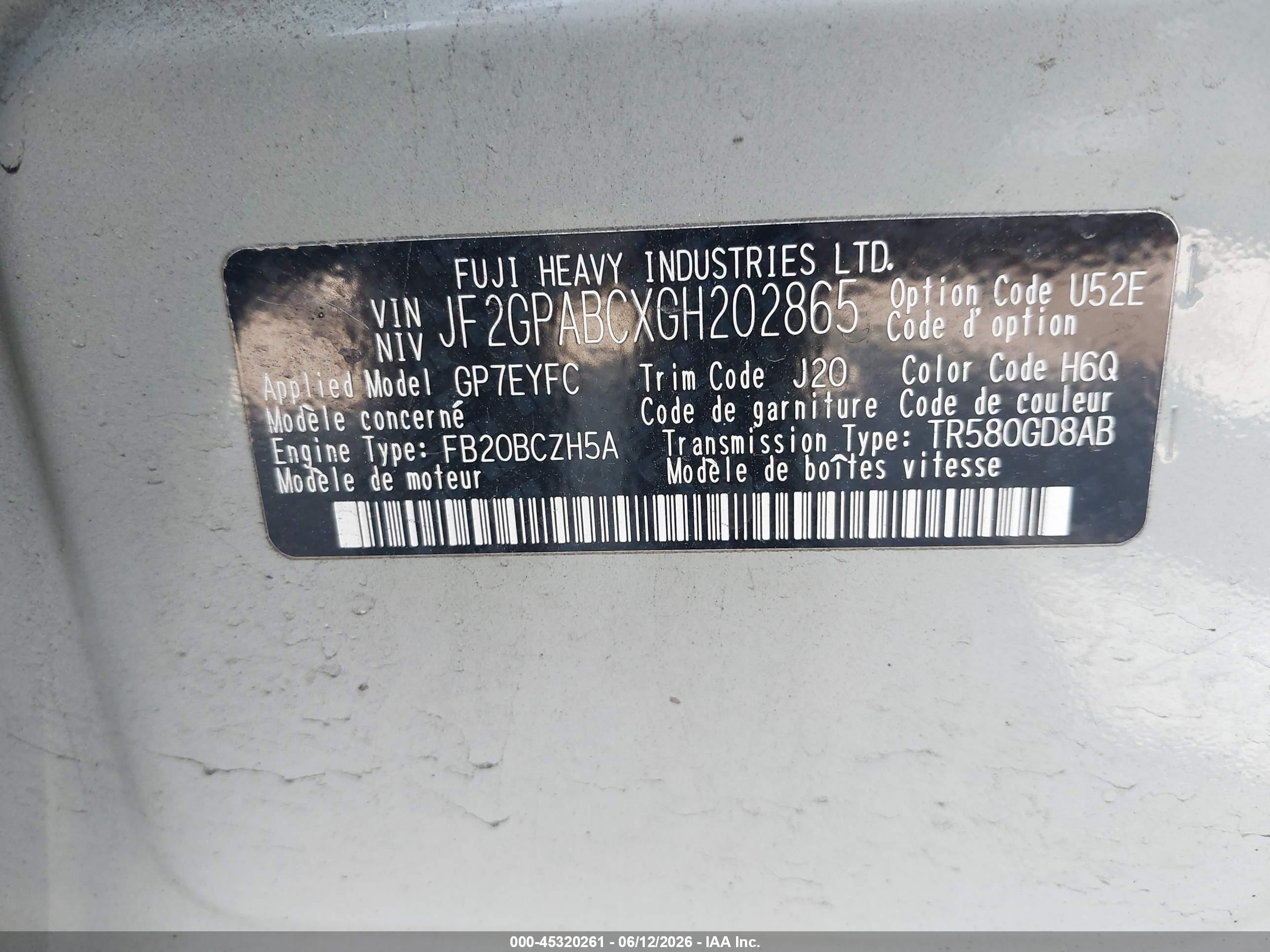 2016 Subaru Crosstrek 2.0i Premium Gray vin: JF2GPABCXGH202865