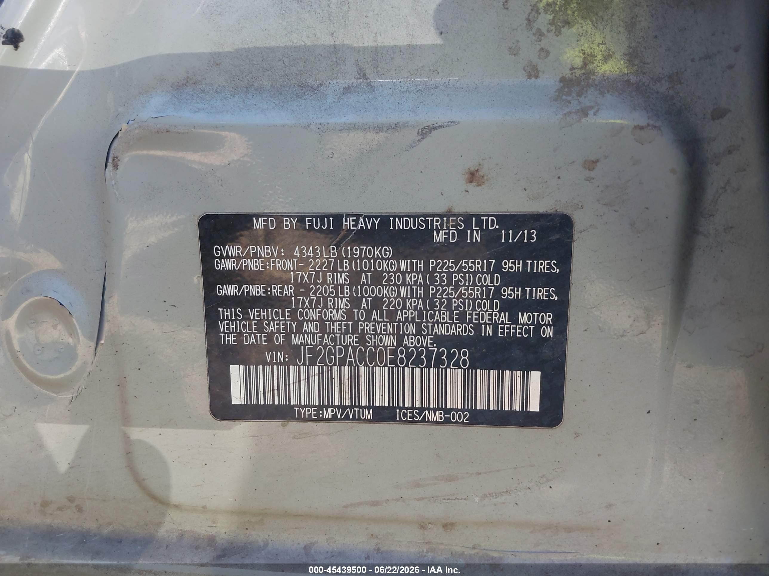 2014 Subaru Xv Crosstrek 2.0i Premium Желто-коричневый vin: JF2GPACC0E8237328