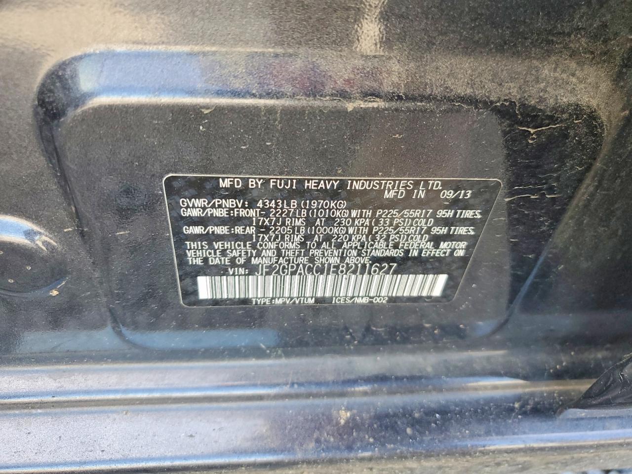 2014 Subaru Xv Crosstrek 2.0 Premium Charcoal vin: JF2GPACC1E8211627