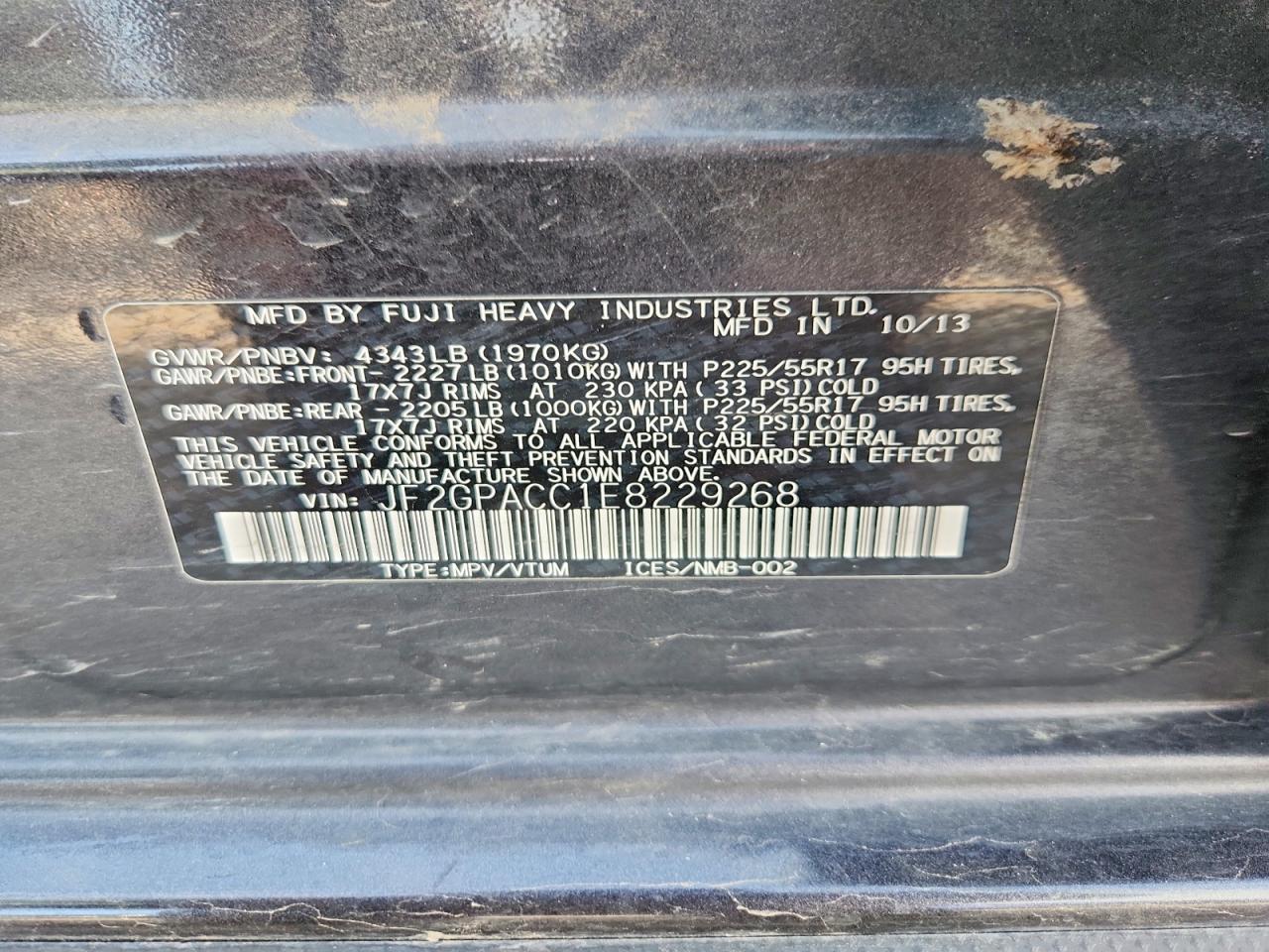 2014 Subaru Xv Crosstrek 2.0 Premium Charcoal vin: JF2GPACC1E8229268