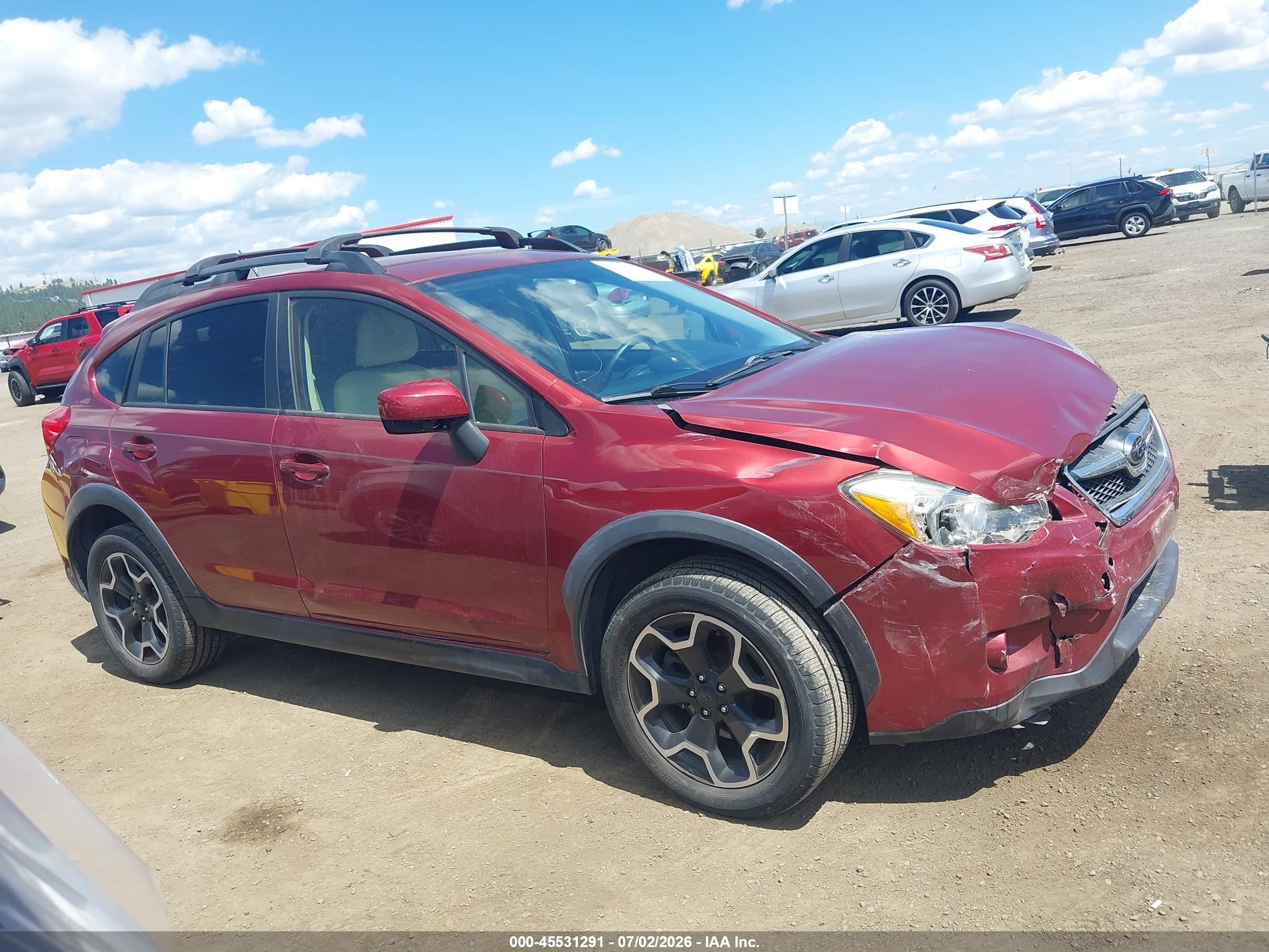 2015 Subaru Xv Crosstrek 2.0i Premium Burgundy vin: JF2GPACC2F8277265