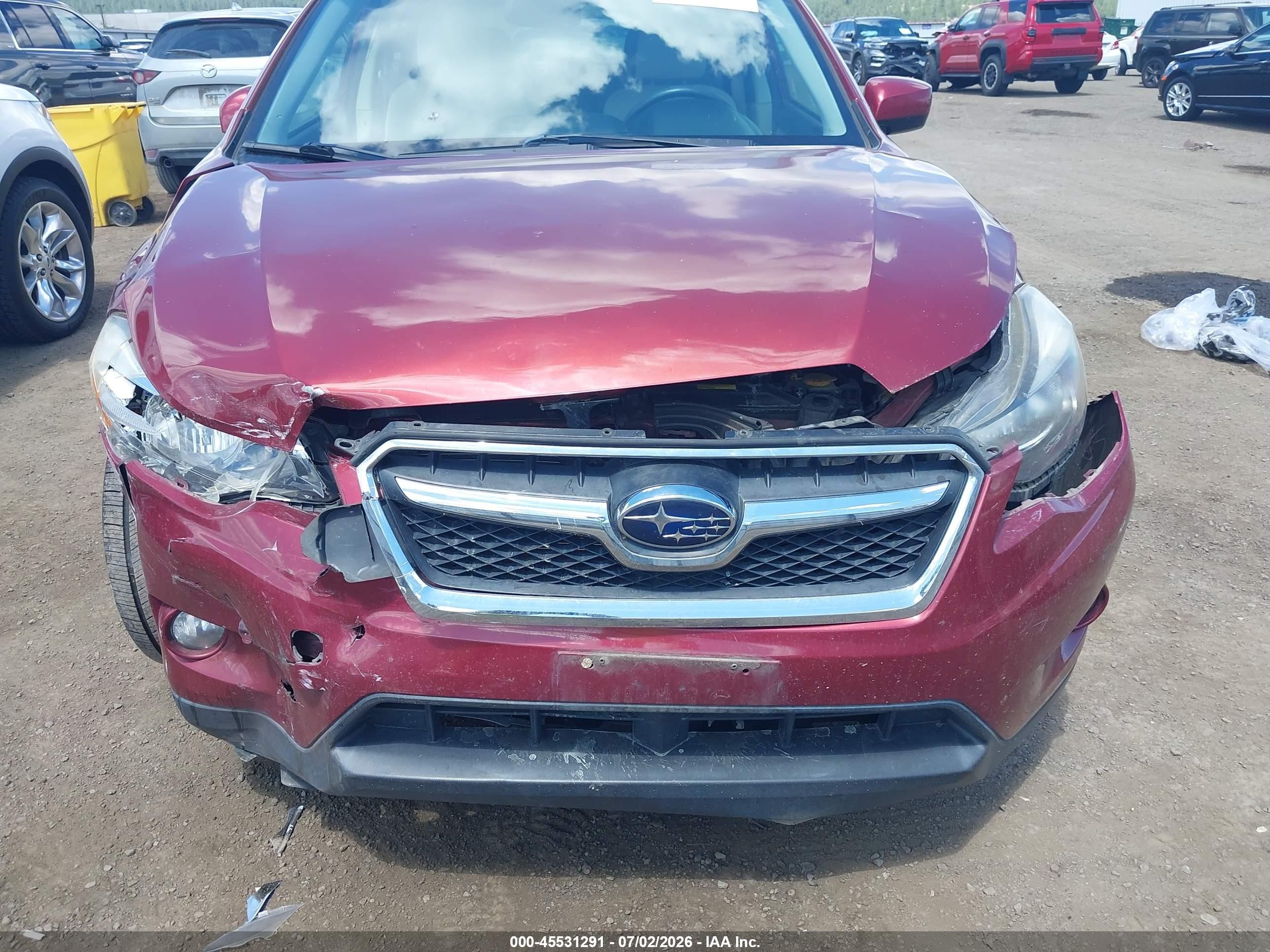 2015 Subaru Xv Crosstrek 2.0i Premium Burgundy vin: JF2GPACC2F8277265