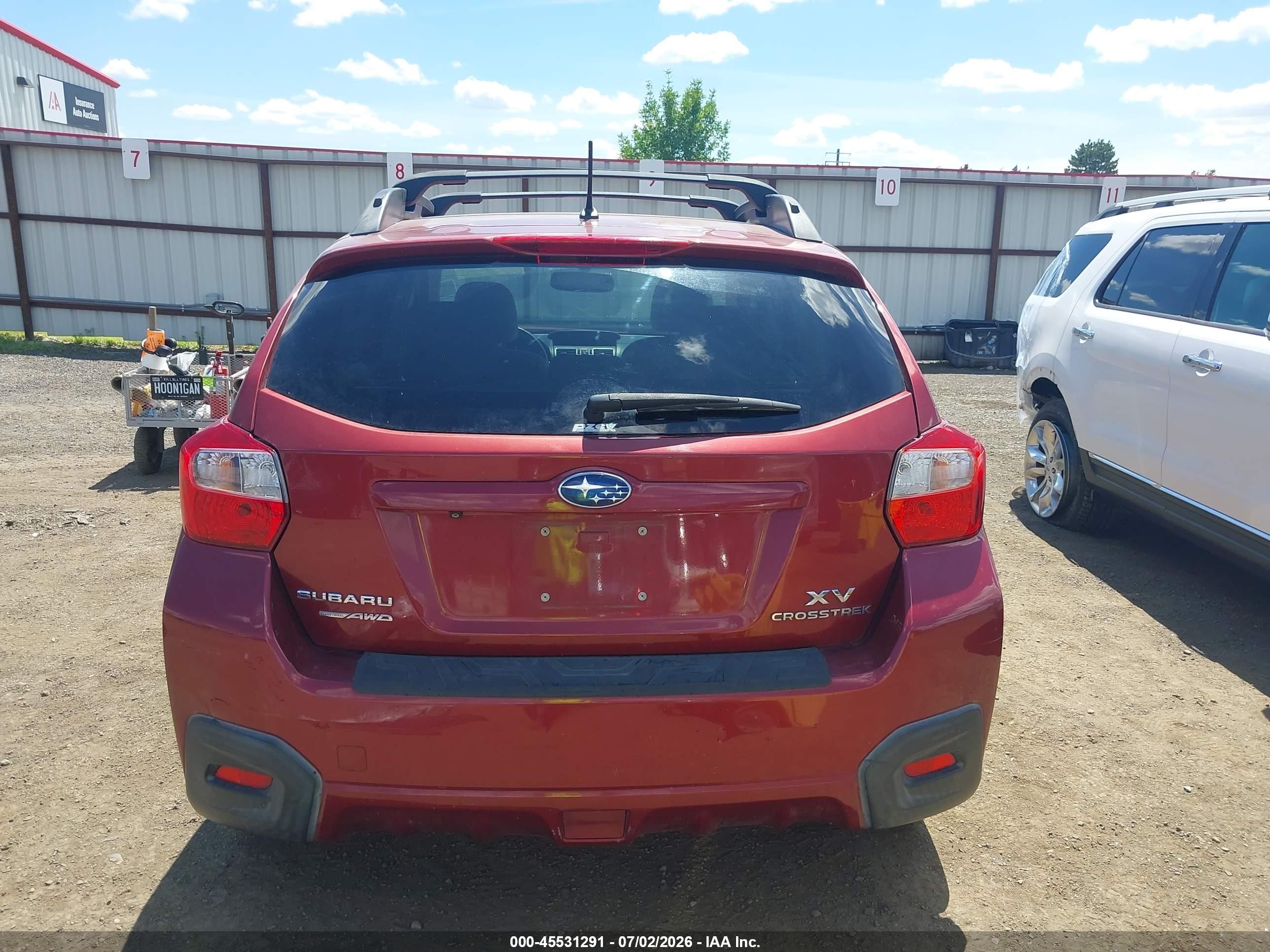 2015 Subaru Xv Crosstrek 2.0i Premium Burgundy vin: JF2GPACC2F8277265