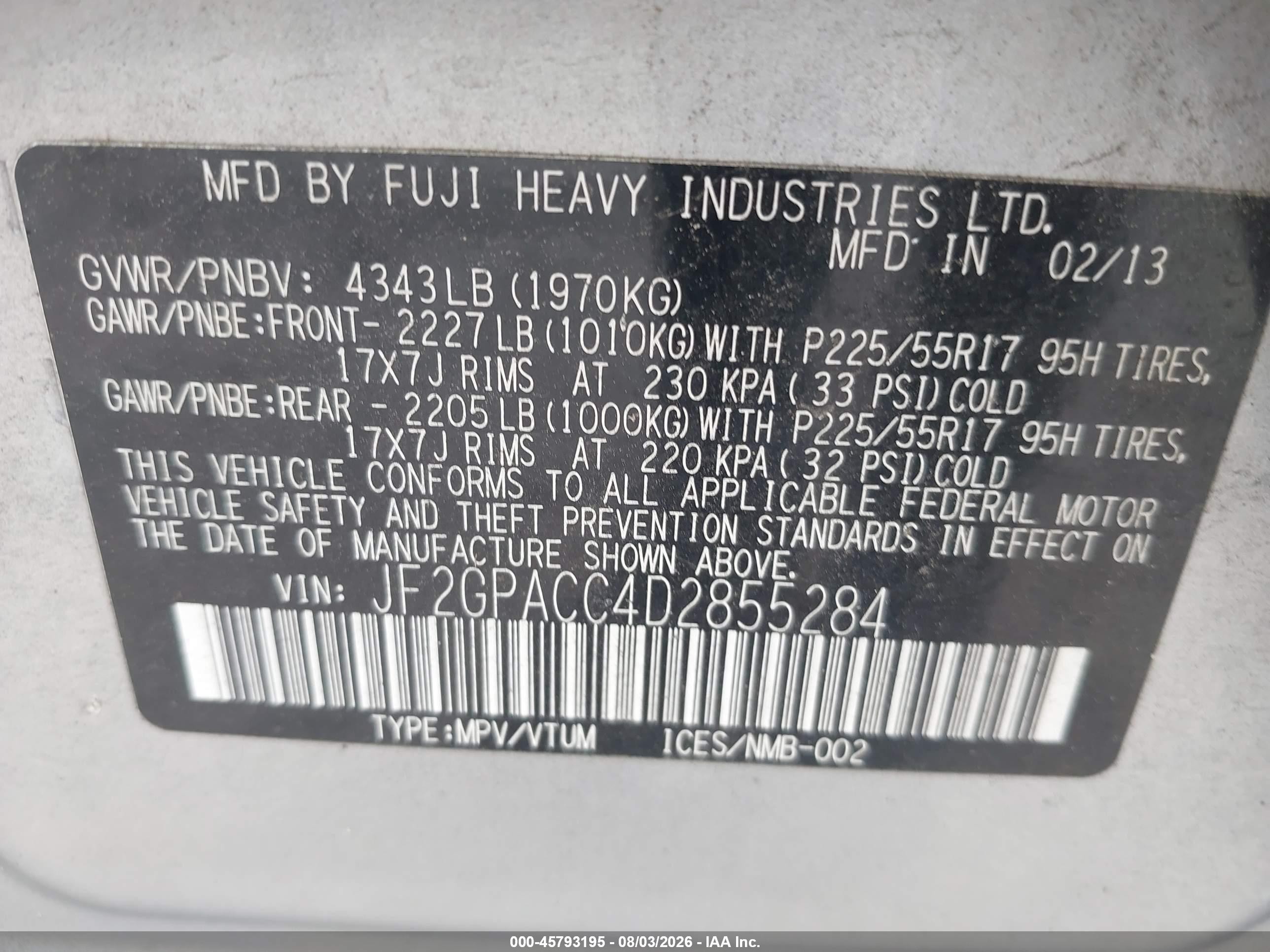 2013 Subaru Xv Crosstrek 2.0i Premium Silver vin: JF2GPACC4D2855284
