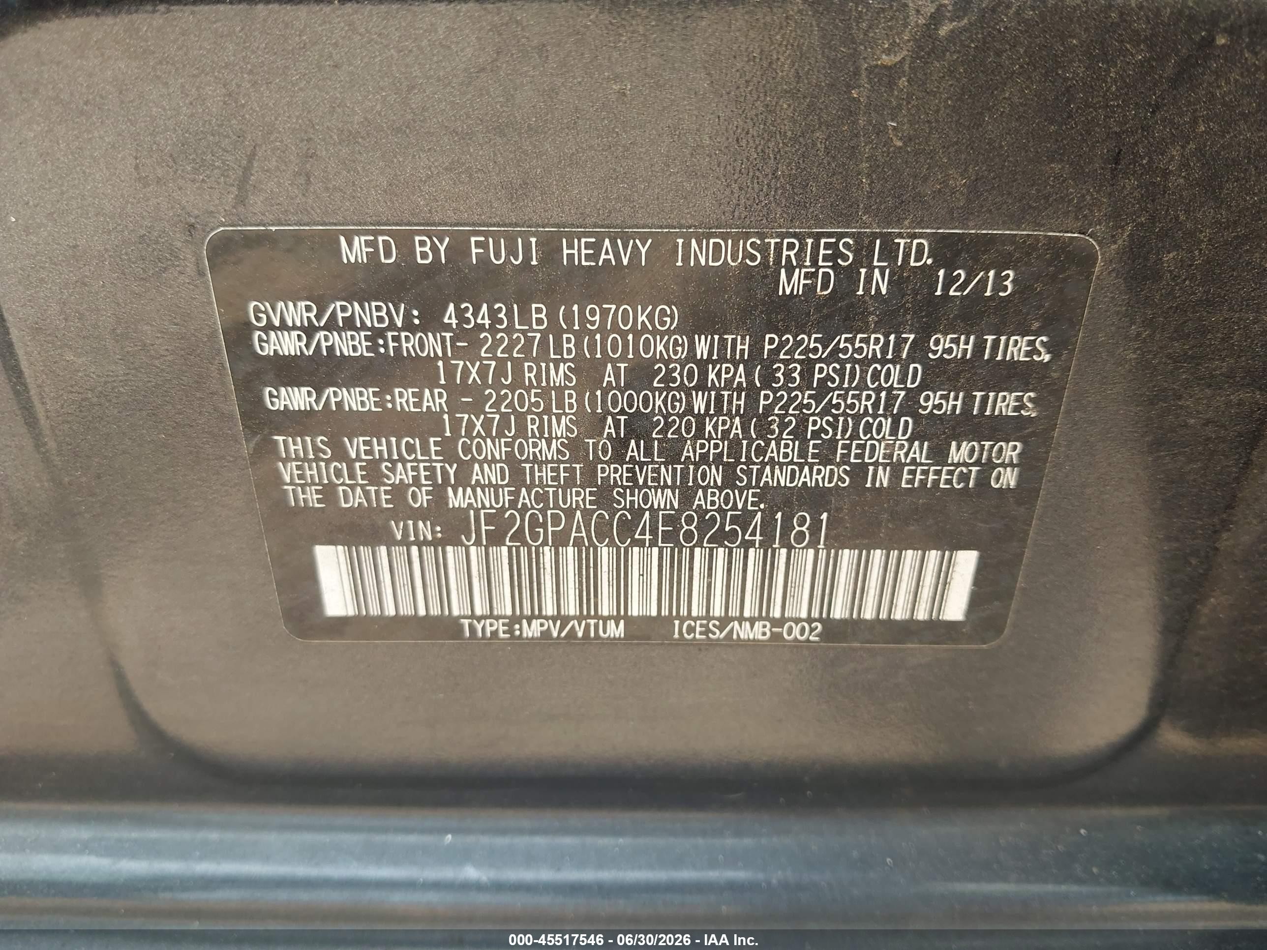 2014 Subaru Xv Crosstrek 2.0i Premium Blue vin: JF2GPACC4E8254181