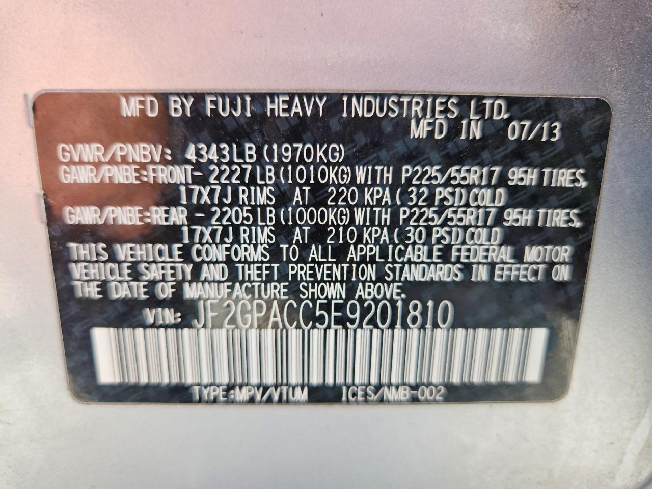 2014 Subaru Xv Crosstrek 2.0 Premium Silver vin: JF2GPACC5E9201810