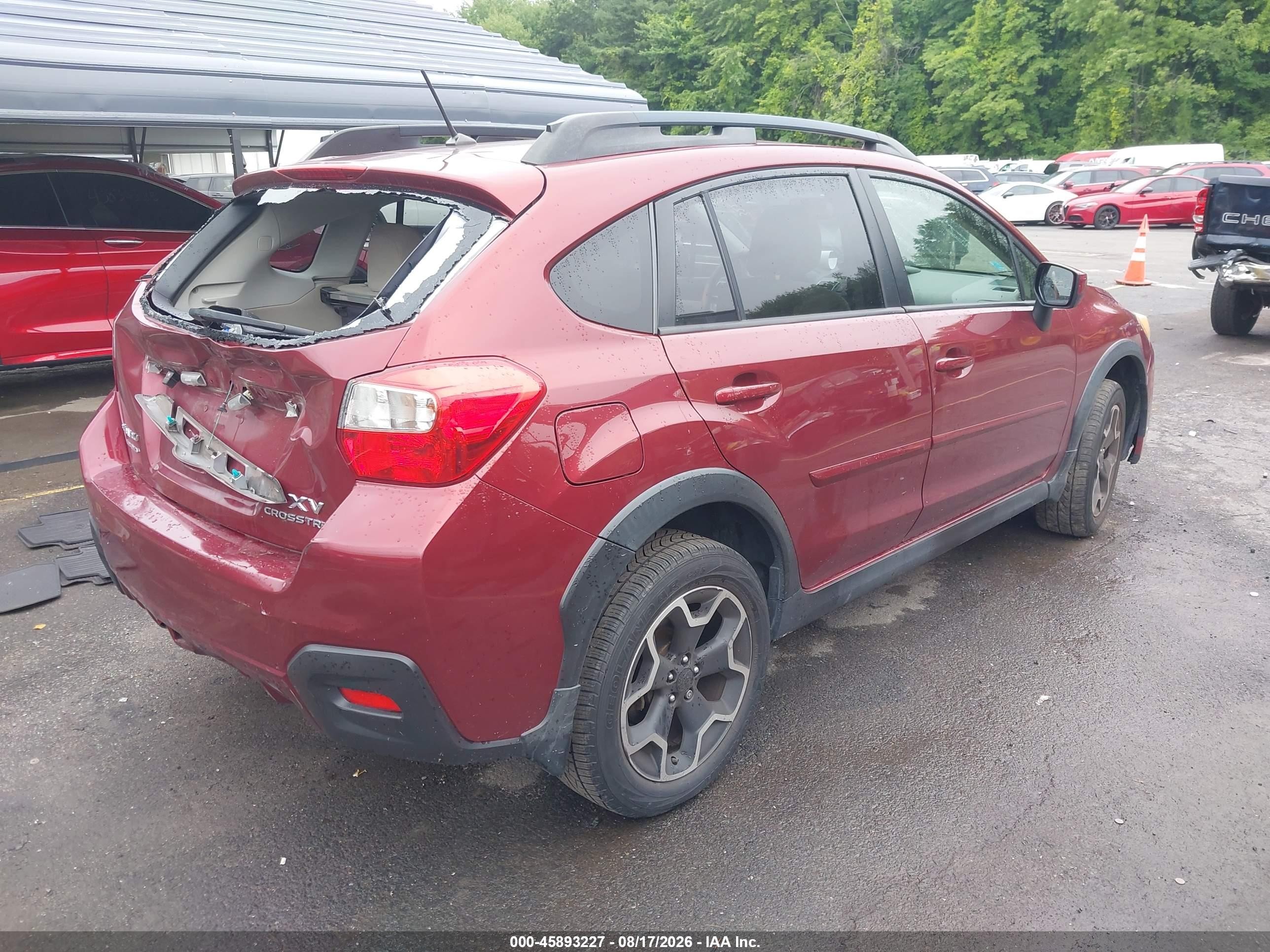 2015 Subaru Xv Crosstrek 2.0i Premium Red vin: JF2GPACC5F8274182