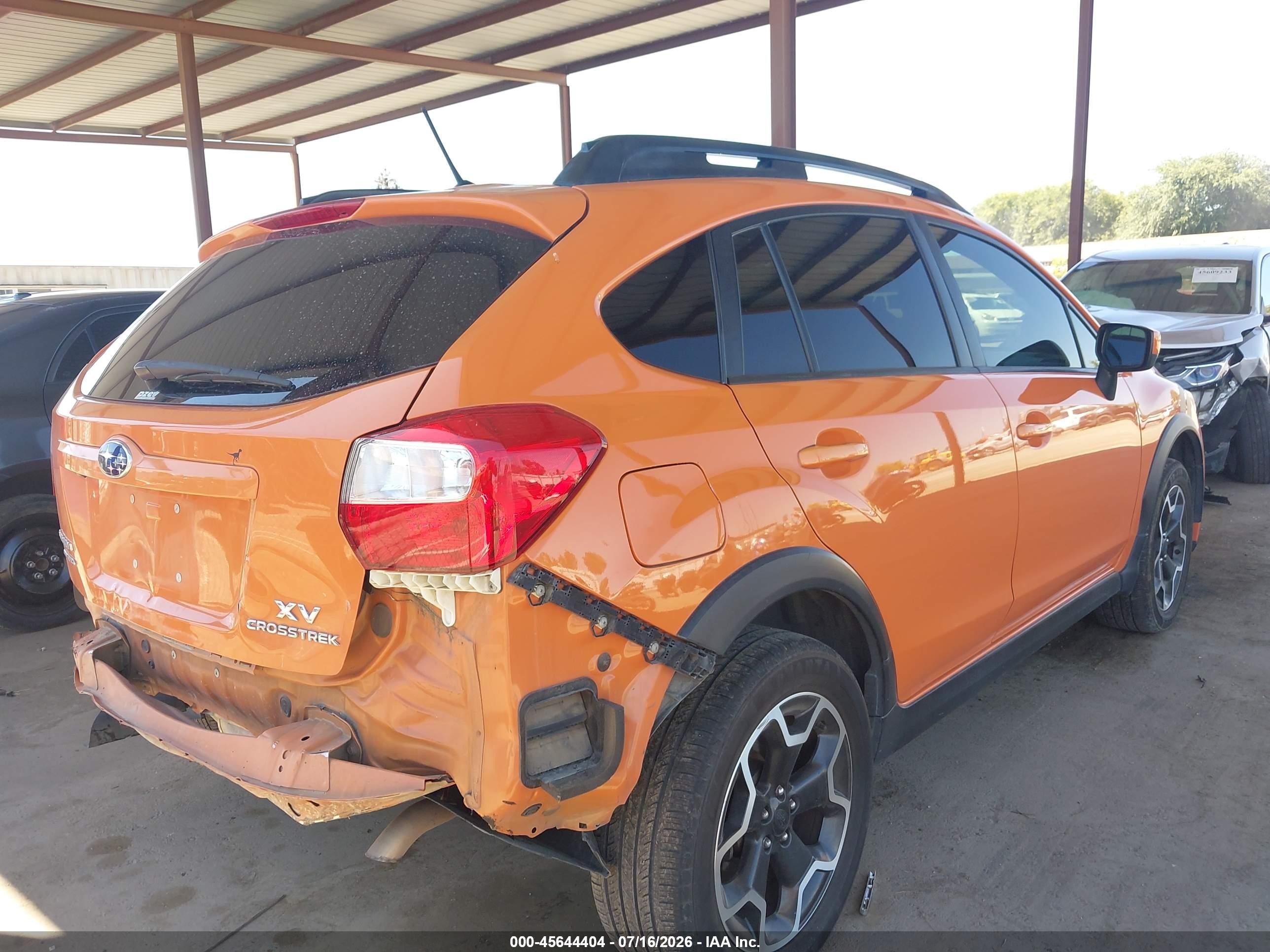 2015 Subaru Xv Crosstrek 2.0i Premium Orange vin: JF2GPACC7F8249722