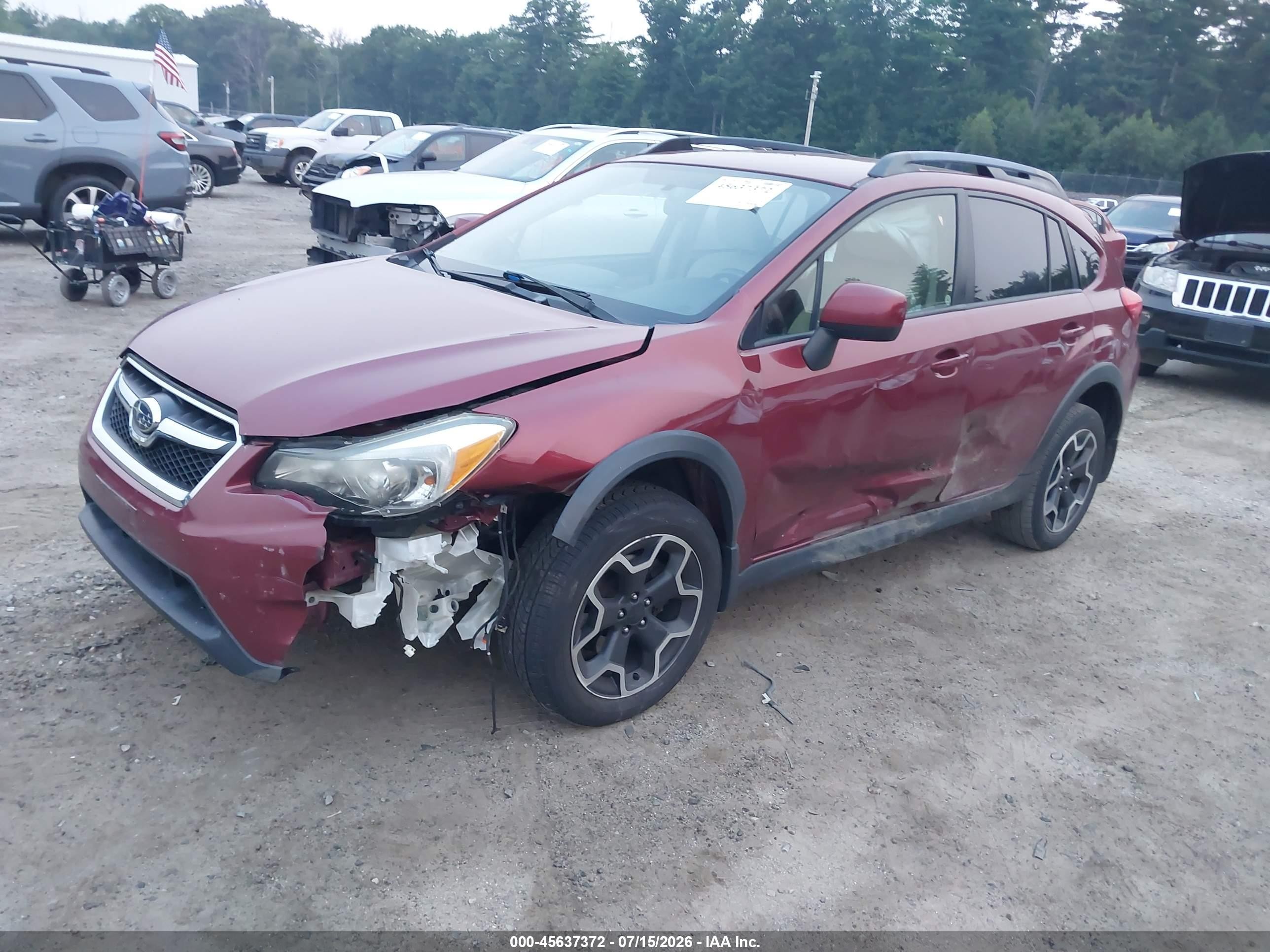 2014 Subaru Xv Crosstrek 2.0i Premium Red vin: JF2GPACC8E8309974