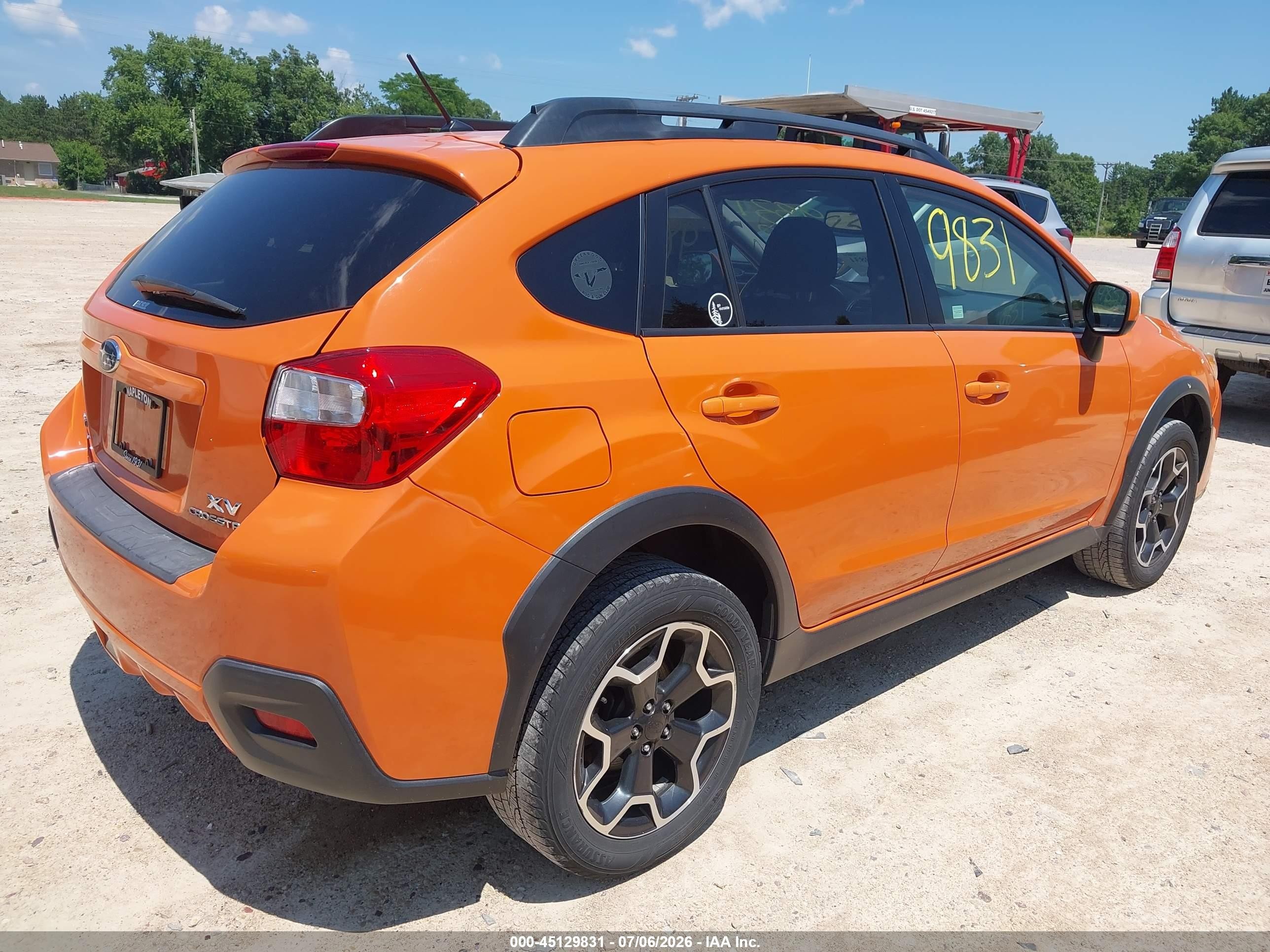 2014 Subaru Xv Crosstrek 2.0i Premium Orange vin: JF2GPACC8E8341730