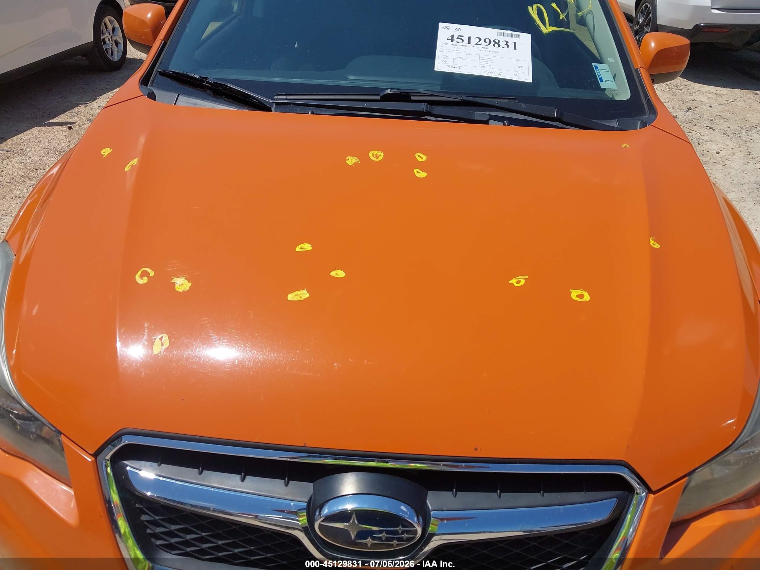 2014 Subaru Xv Crosstrek 2.0i Premium Orange vin: JF2GPACC8E8341730