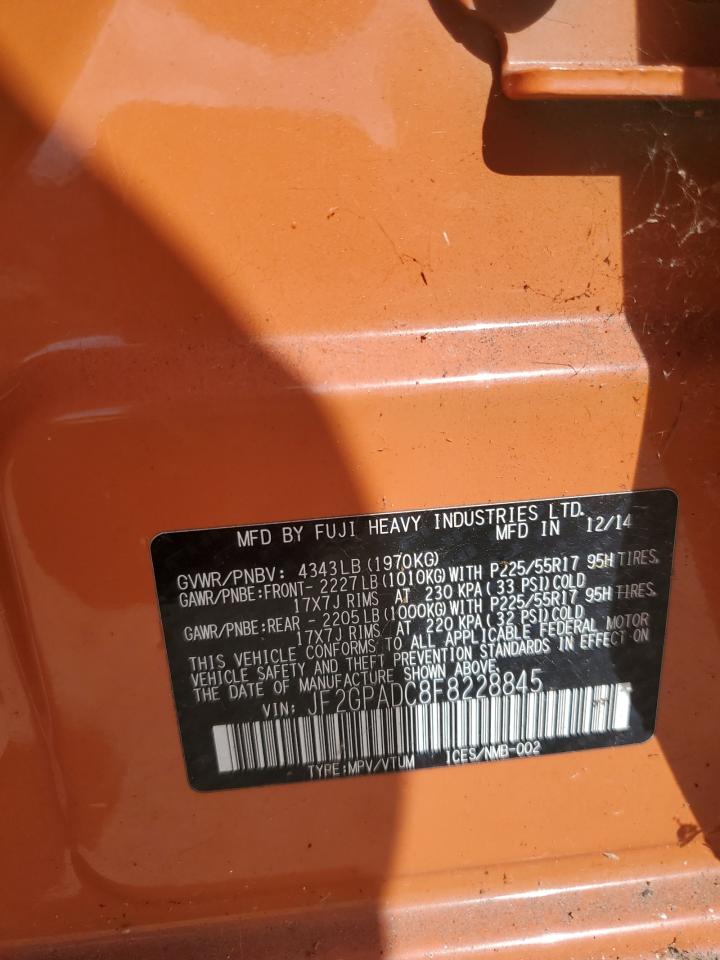 2015 Subaru Xv Crosstrek 2.0 Premium Orange vin: JF2GPADC8F8228845