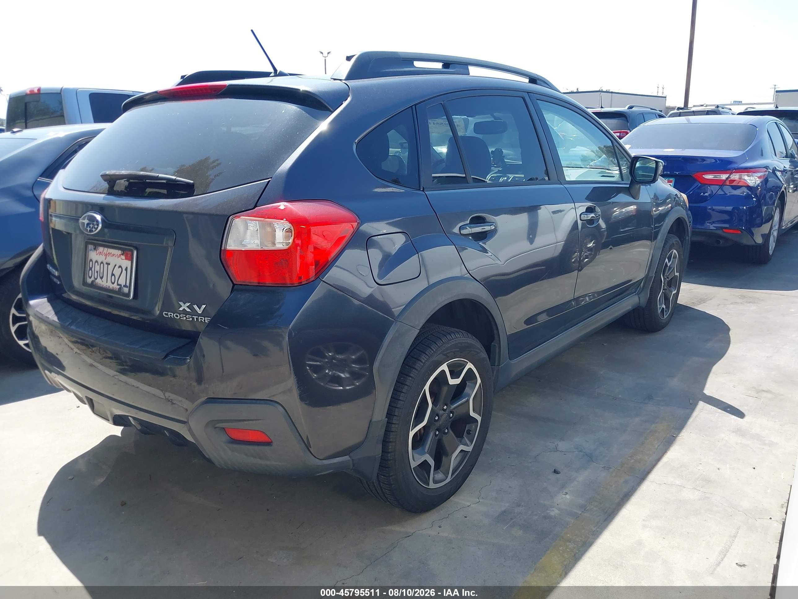 2015 Subaru Xv Crosstrek 2.0i Premium Gray vin: JF2GPADC9FH300510