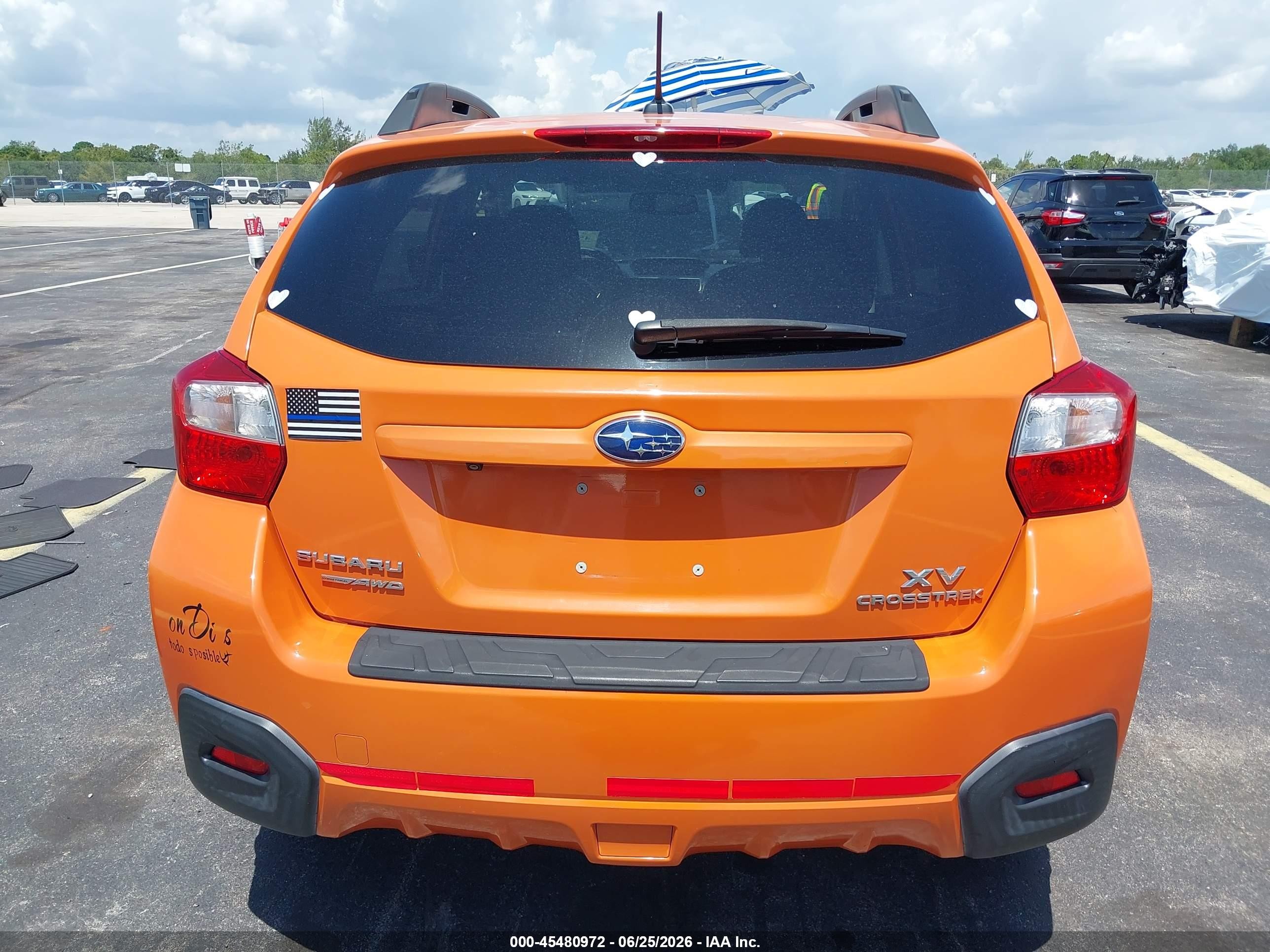 2015 Subaru Xv Crosstrek 2.0i Premium Orange vin: JF2GPAFC2F8327447