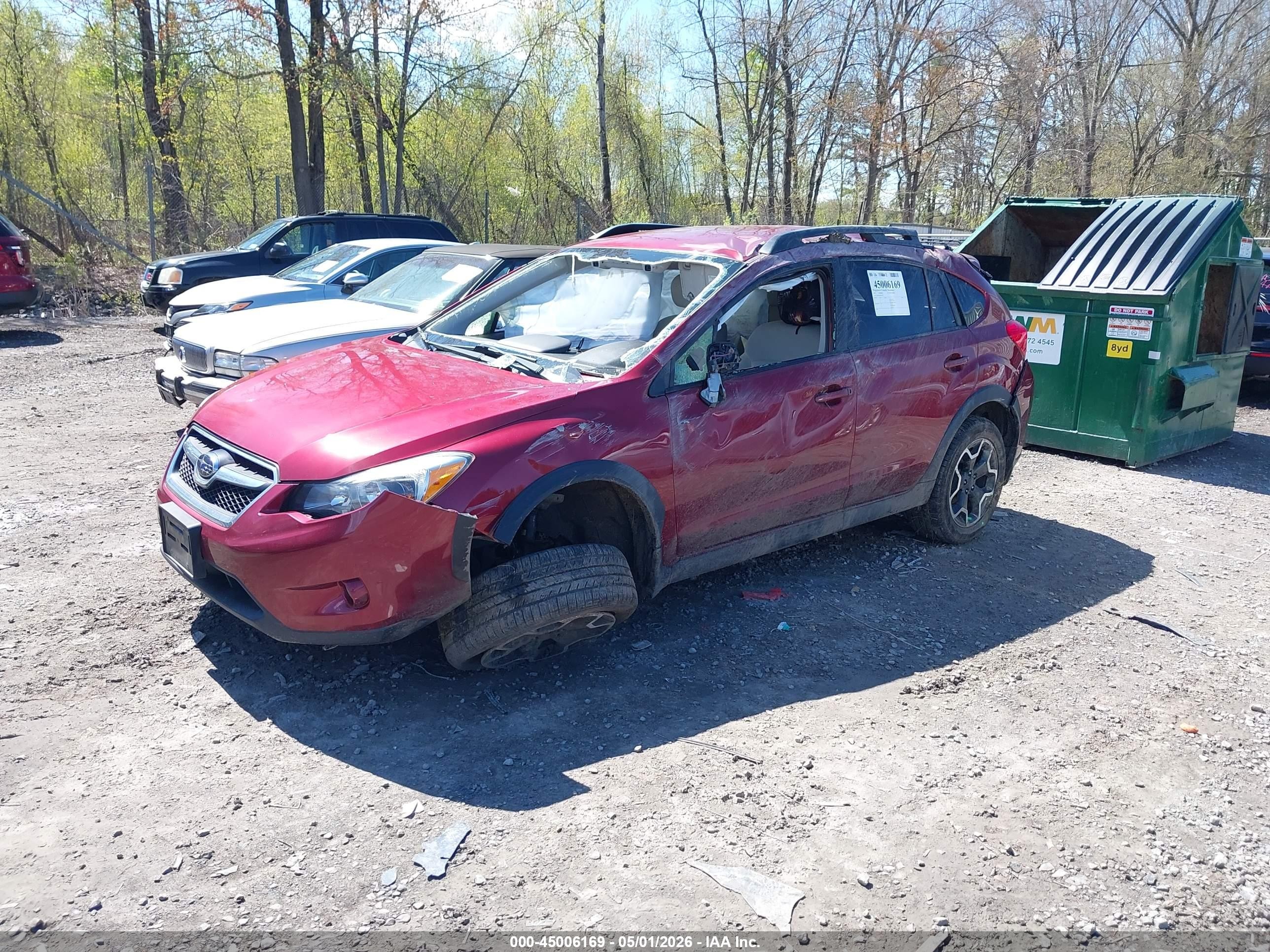 2015 Subaru Xv Crosstrek 2.0i Premium Бордовый vin: JF2GPAFC8F8319529