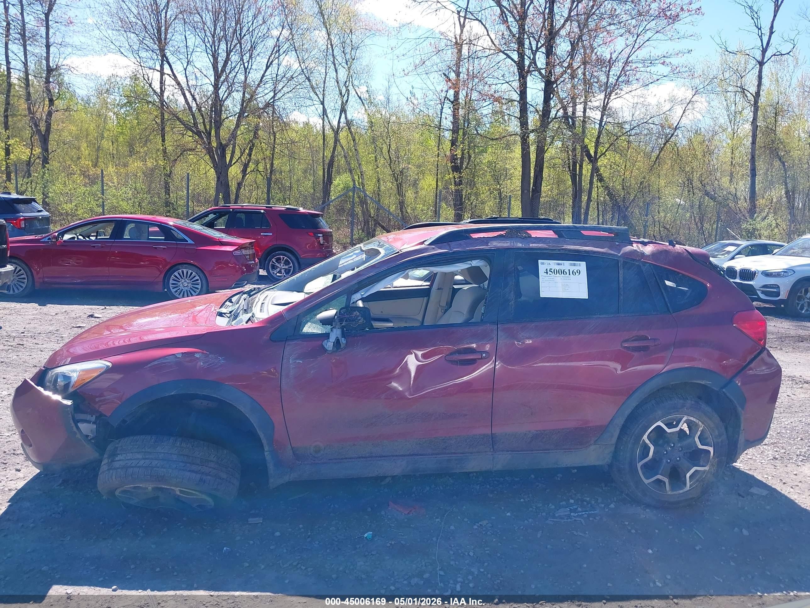 2015 Subaru Xv Crosstrek 2.0i Premium Бордовый vin: JF2GPAFC8F8319529
