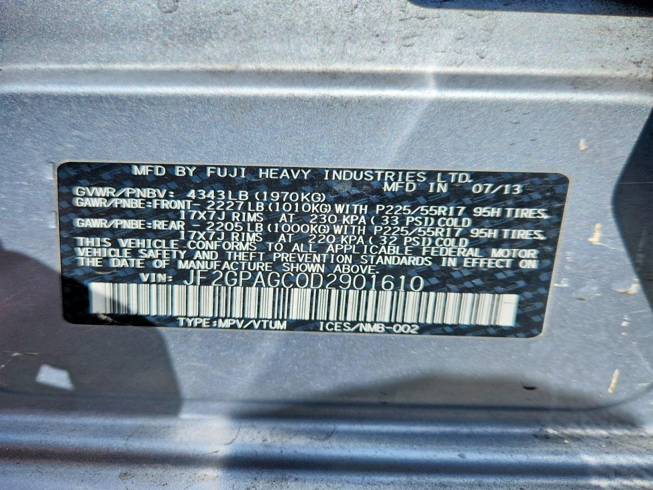 2013 Subaru Xv Crosstrek 2.0 Limited Silver vin: JF2GPAGC0D2901610