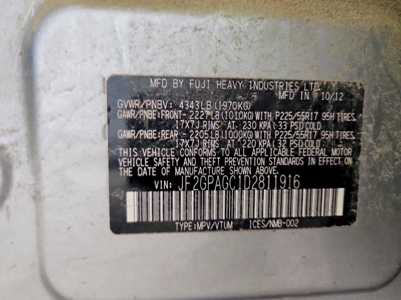 2013 Subaru Xv Crosstrek 2.0 Limited Silver vin: JF2GPAGC1D2811916