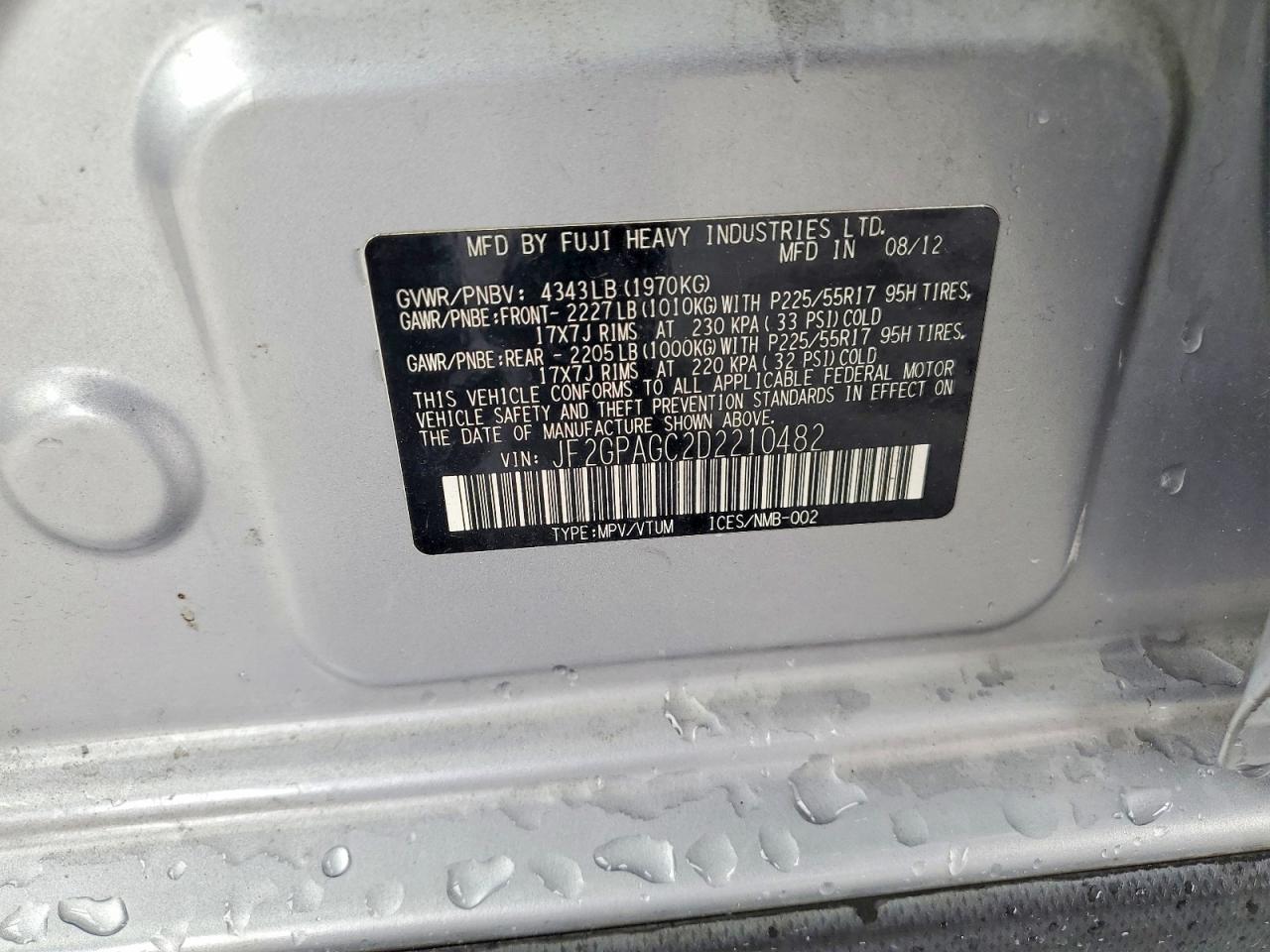 2013 Subaru Xv Crosstrek 2.0 Limited Silver vin: JF2GPAGC2D2210482
