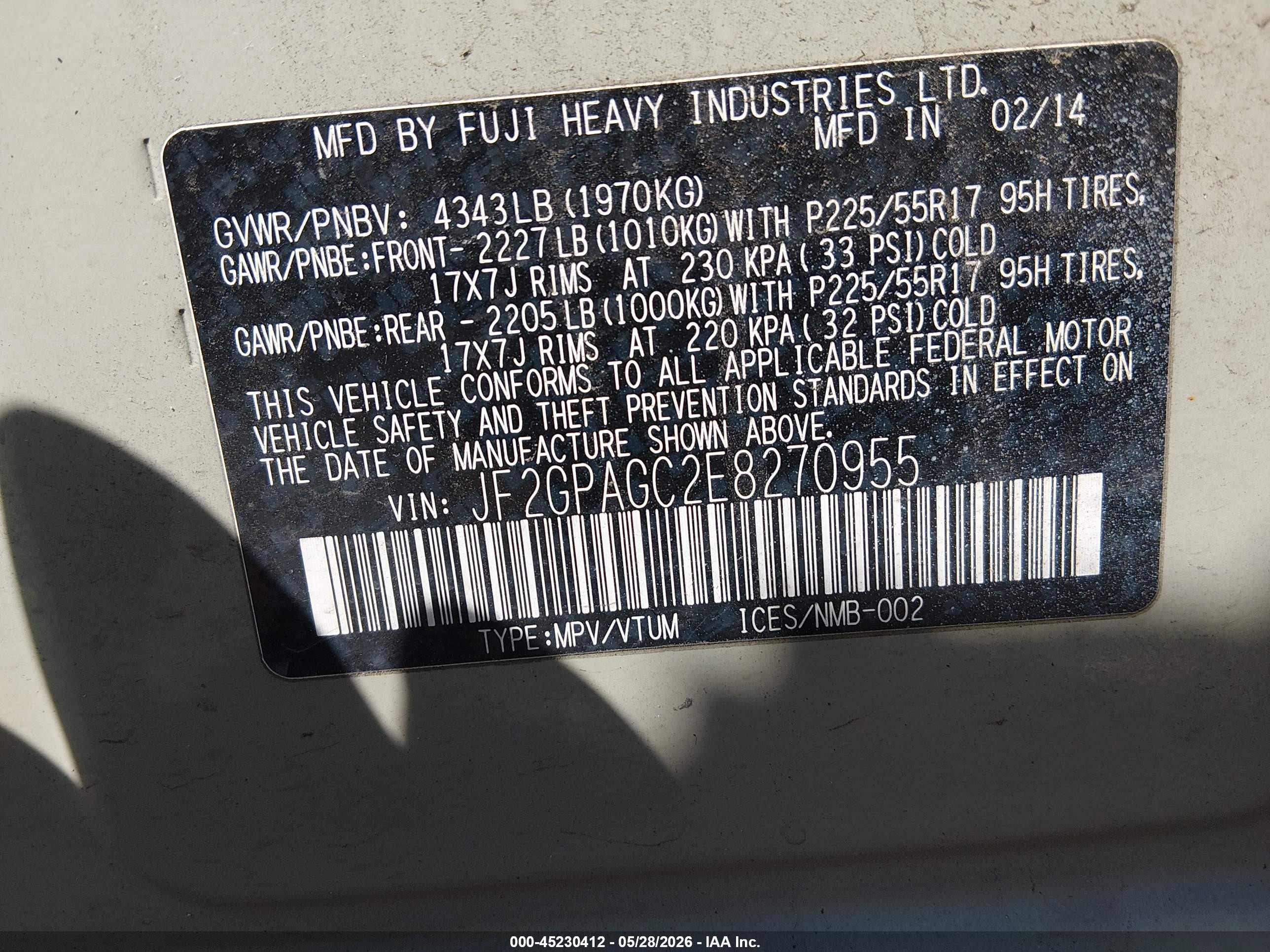 2014 Subaru Xv Crosstrek 2.0i Limited Cream vin: JF2GPAGC2E8270955