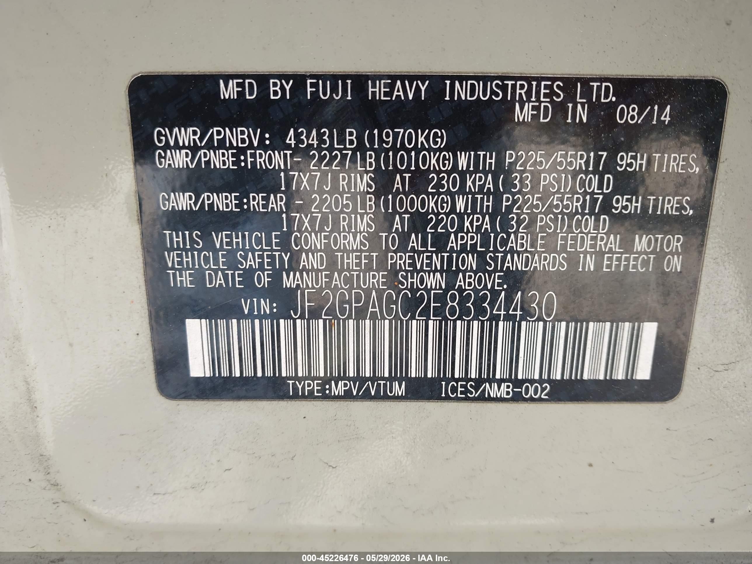 2014 Subaru Xv Crosstrek 2.0i Limited Green vin: JF2GPAGC2E8334430