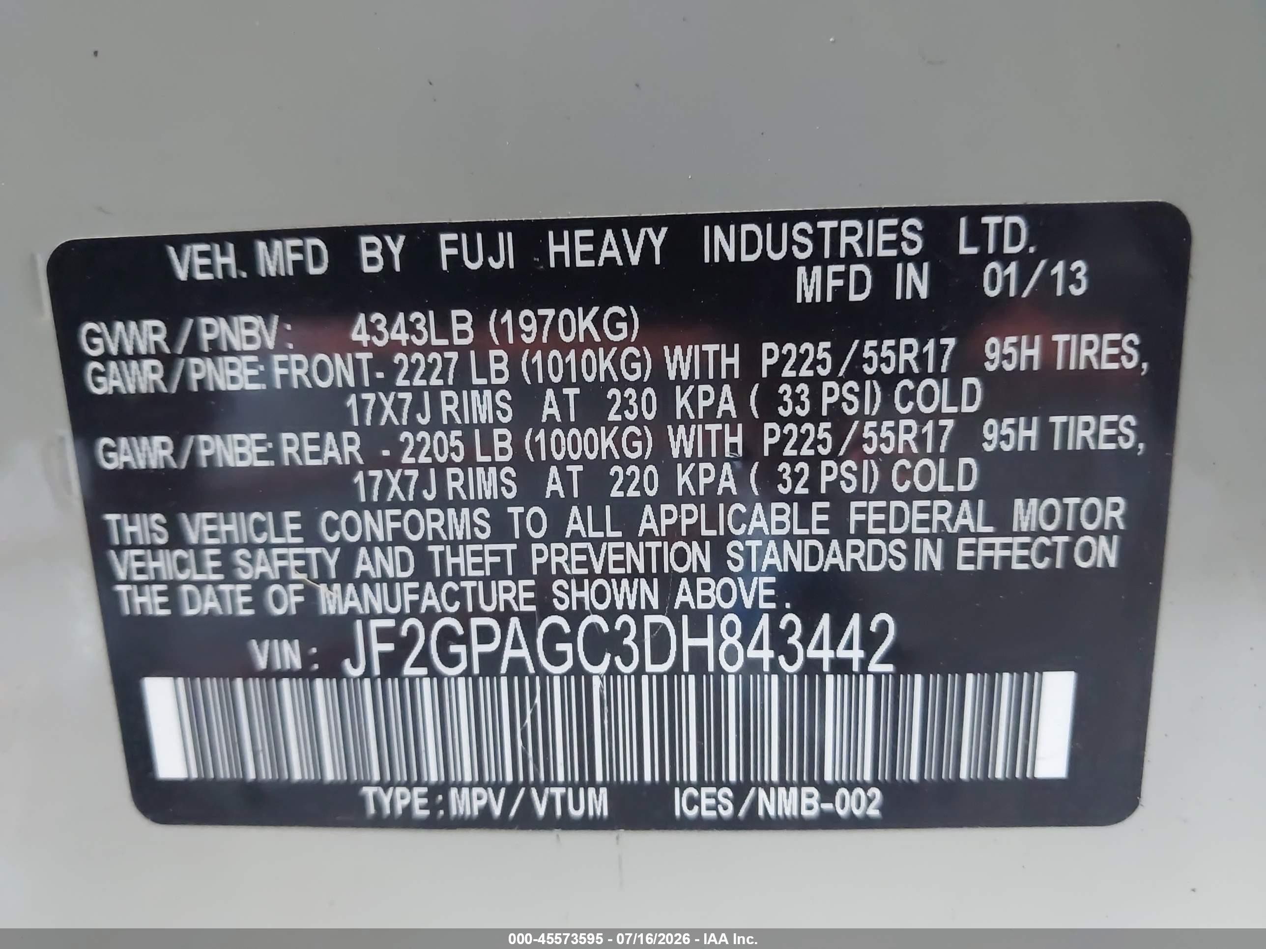 2013 Subaru Xv Crosstrek 2.0i Limited Gray vin: JF2GPAGC3DH843442