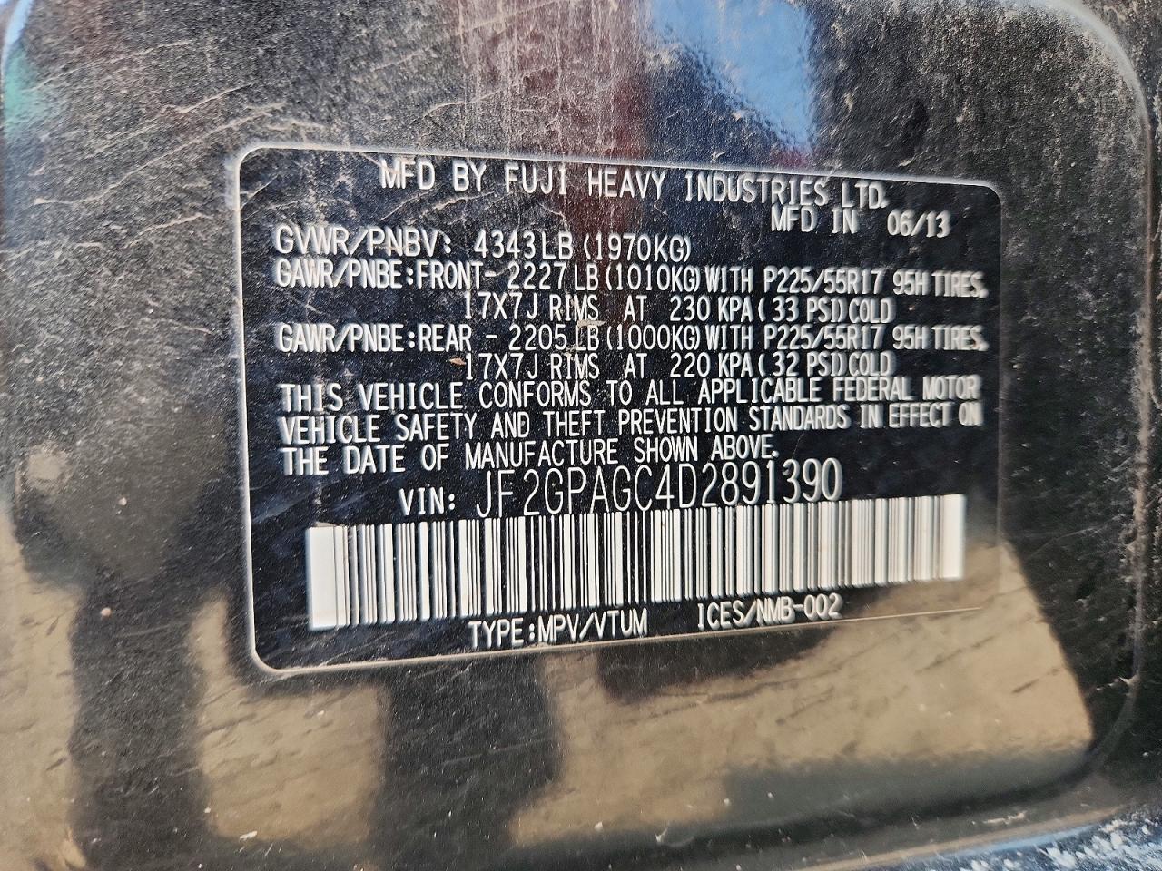 2013 Subaru Xv Crosstrek 2.0 Limited Черный vin: JF2GPAGC4D2891390