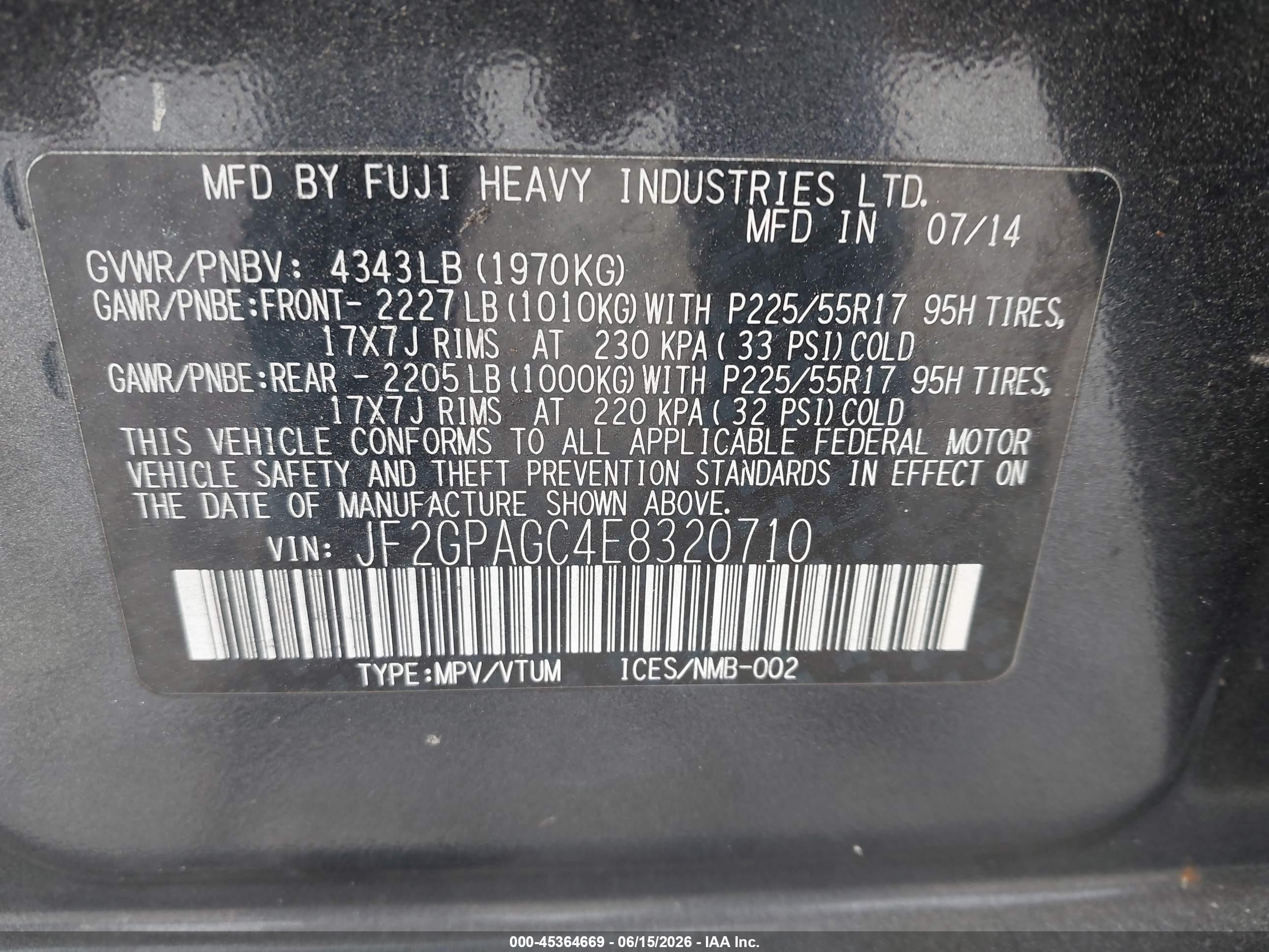 2014 Subaru Xv Crosstrek 2.0i Limited Dark Blue vin: JF2GPAGC4E8320710