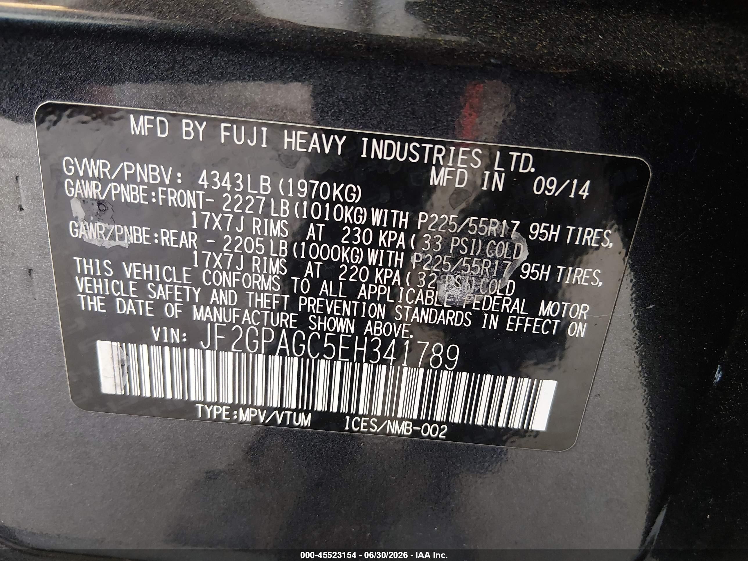 2014 Subaru Xv Crosstrek 2.0i Limited Gray vin: JF2GPAGC5EH341789
