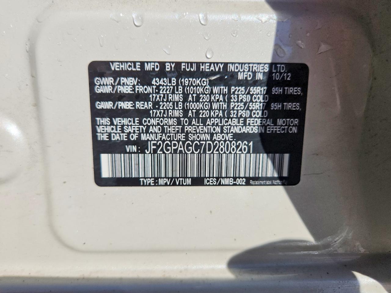 2013 Subaru Xv Crosstrek 2.0 Limited White vin: JF2GPAGC7D2808261