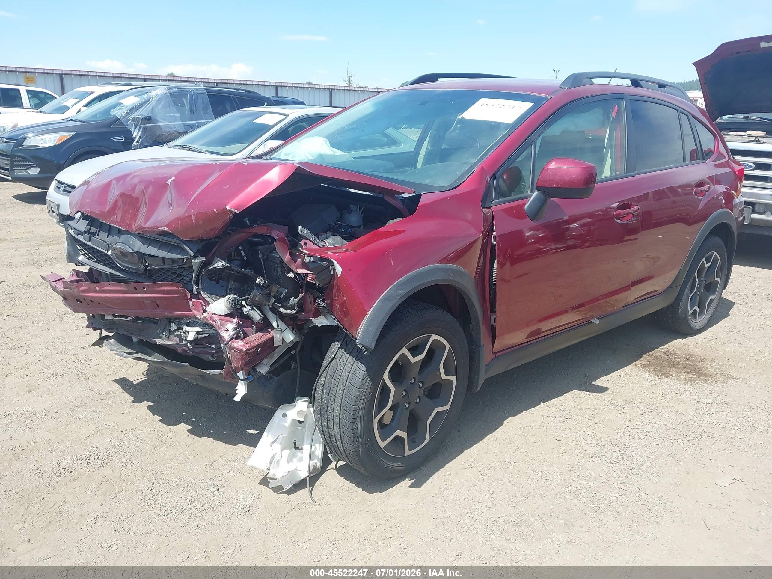 2014 Subaru Xv Crosstrek 2.0i Limited Burgundy vin: JF2GPAGC7EH341650