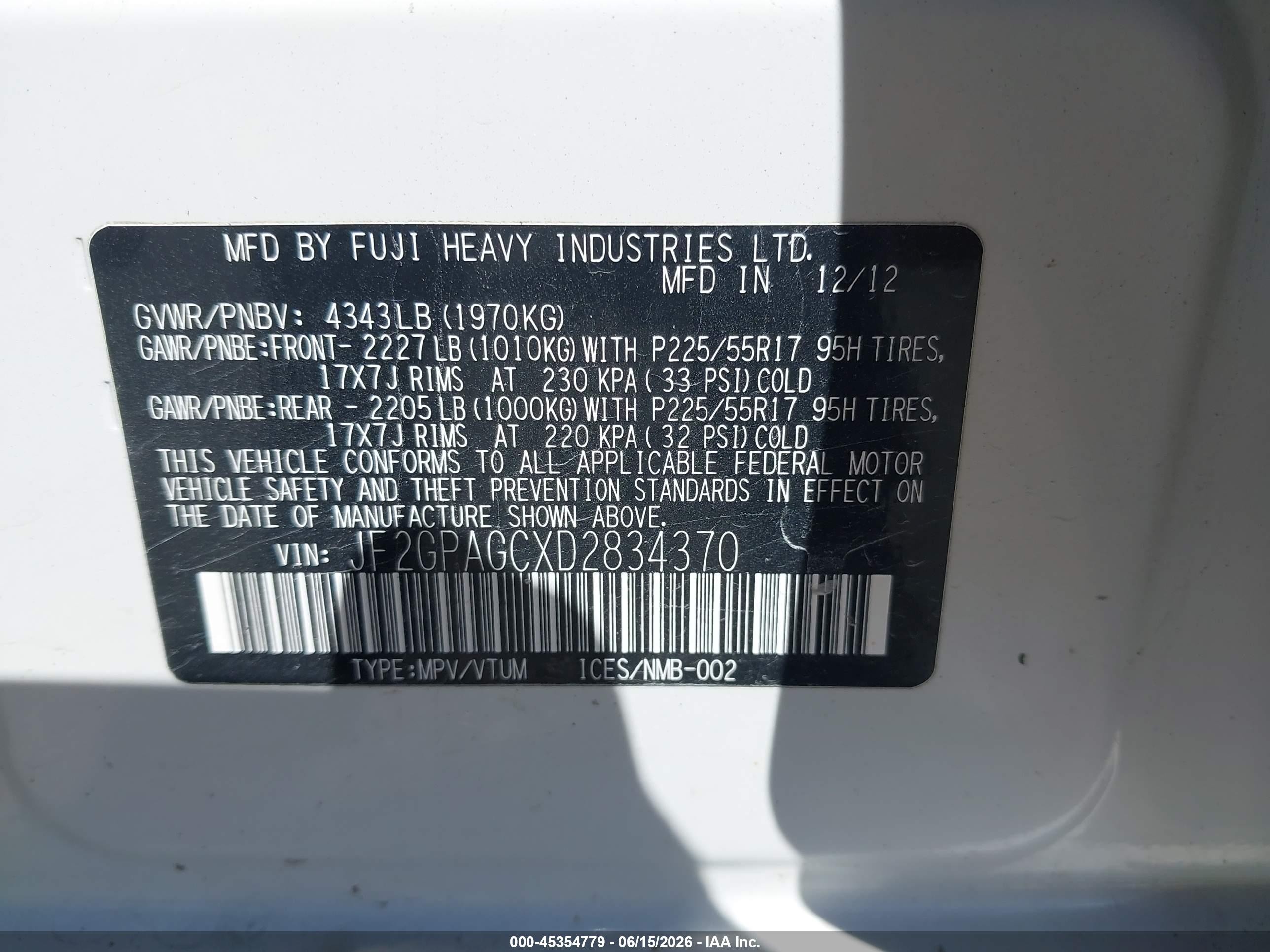 2013 Subaru Xv Crosstrek 2.0i Limited White vin: JF2GPAGCXD2834370