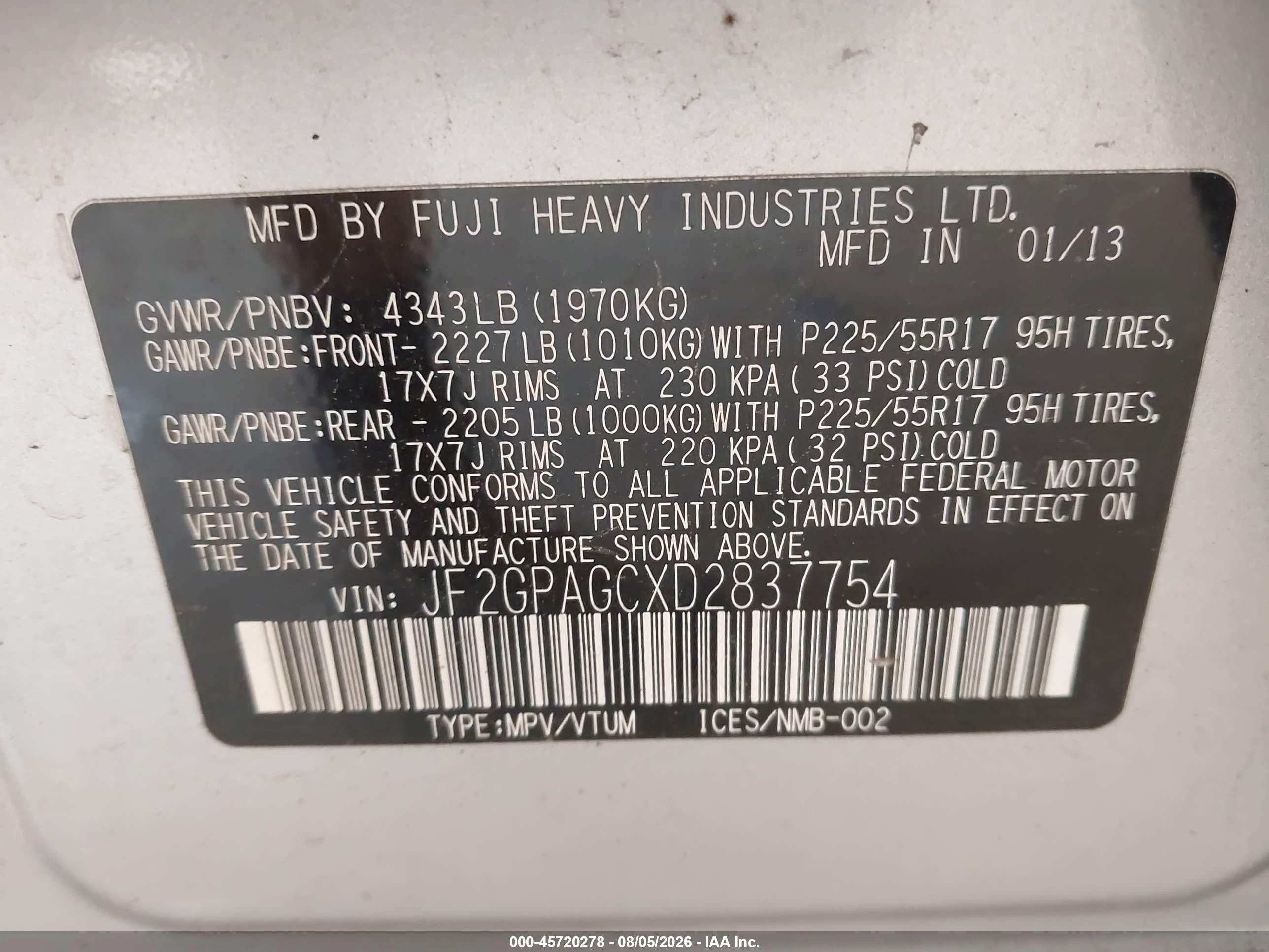 2013 Subaru Xv Crosstrek 2.0i Limited Серебряный vin: JF2GPAGCXD2837754