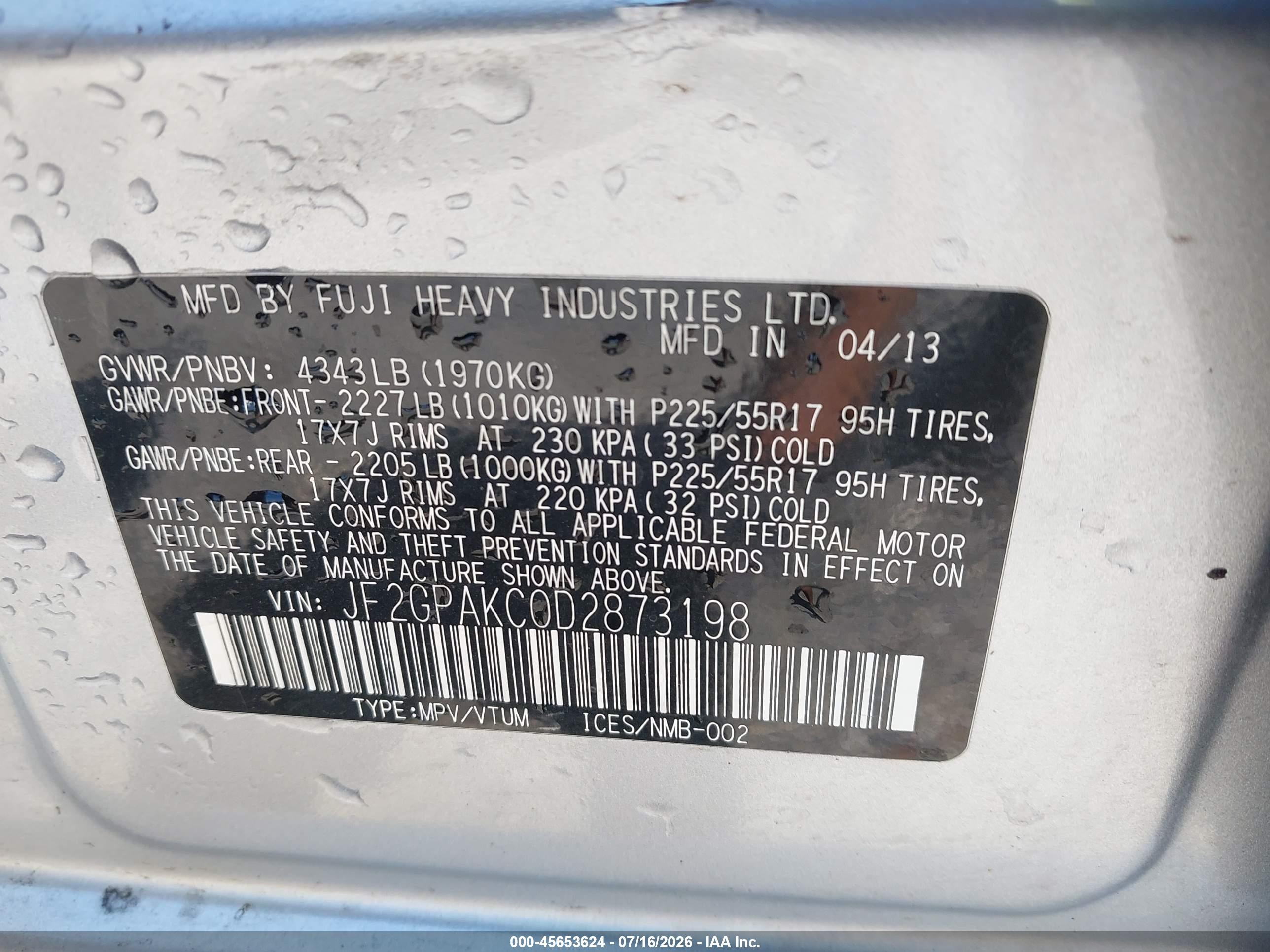 2013 Subaru Xv Crosstrek 2.0i Limited Silver vin: JF2GPAKC0D2873198