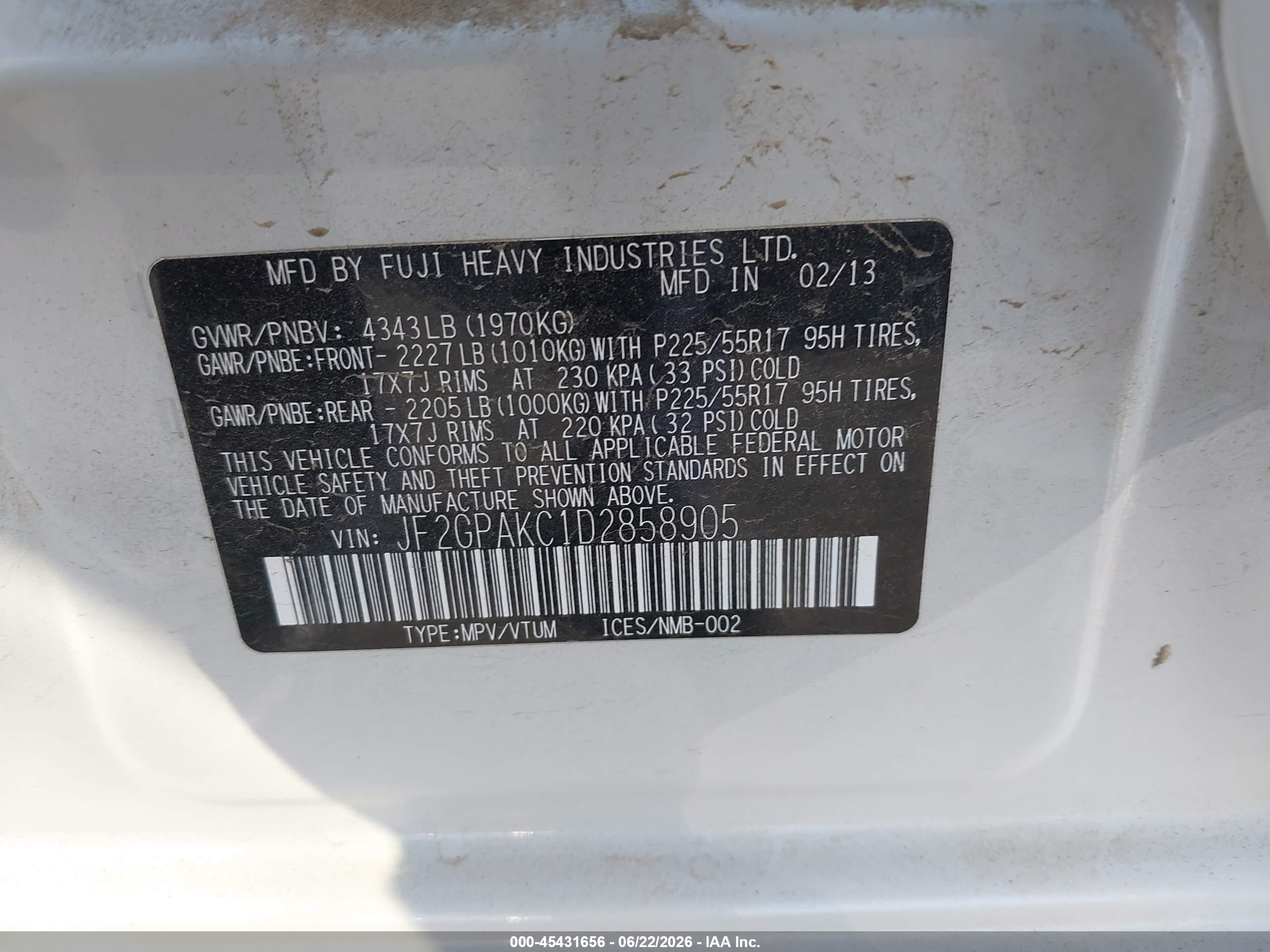 2013 Subaru Xv Crosstrek 2.0i Limited White vin: JF2GPAKC1D2858905