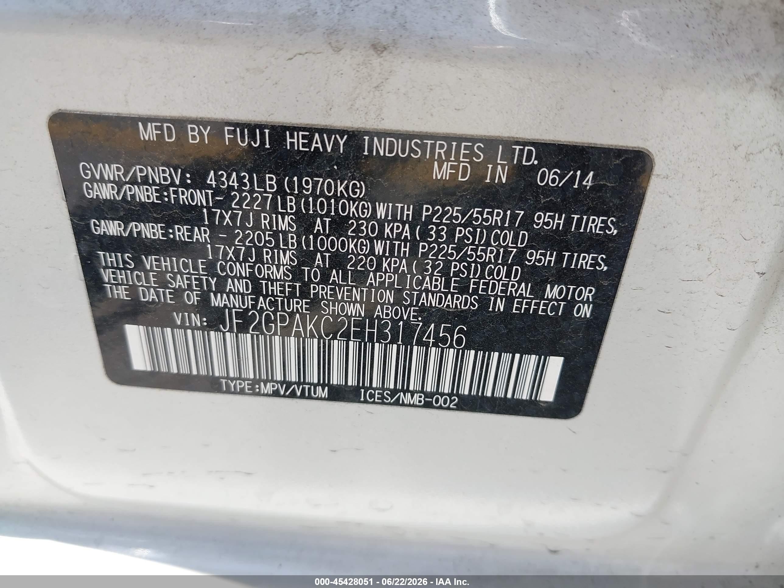 2014 Subaru Xv Crosstrek 2.0i Limited White vin: JF2GPAKC2EH317456