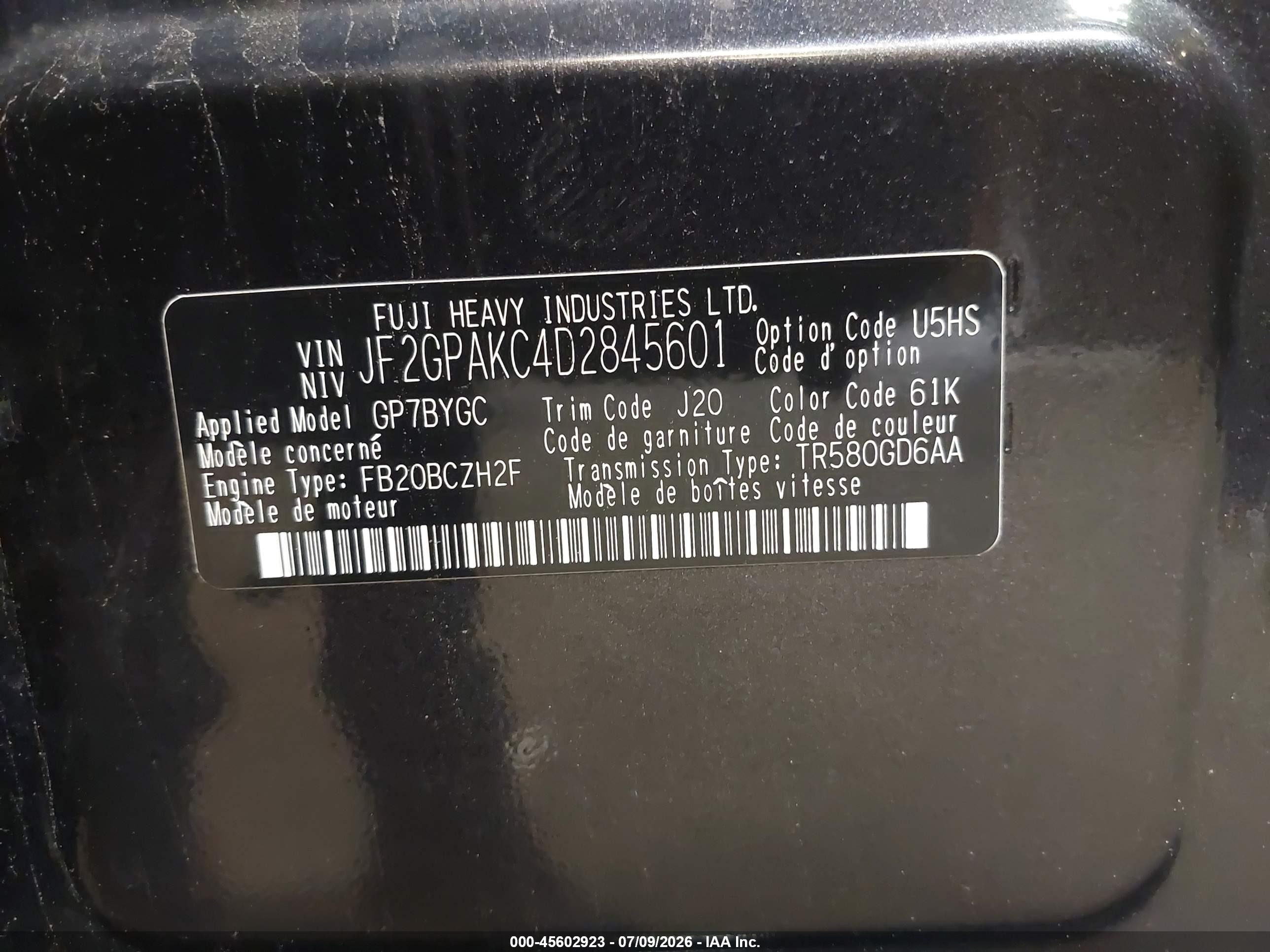 2013 Subaru Xv Crosstrek 2.0i Limited Gray vin: JF2GPAKC4D2845601