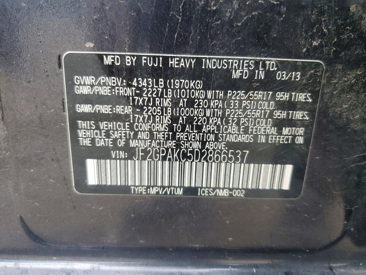 2013 Subaru Xv Crosstrek 2.0 Limited Gray vin: JF2GPAKC5D2866537