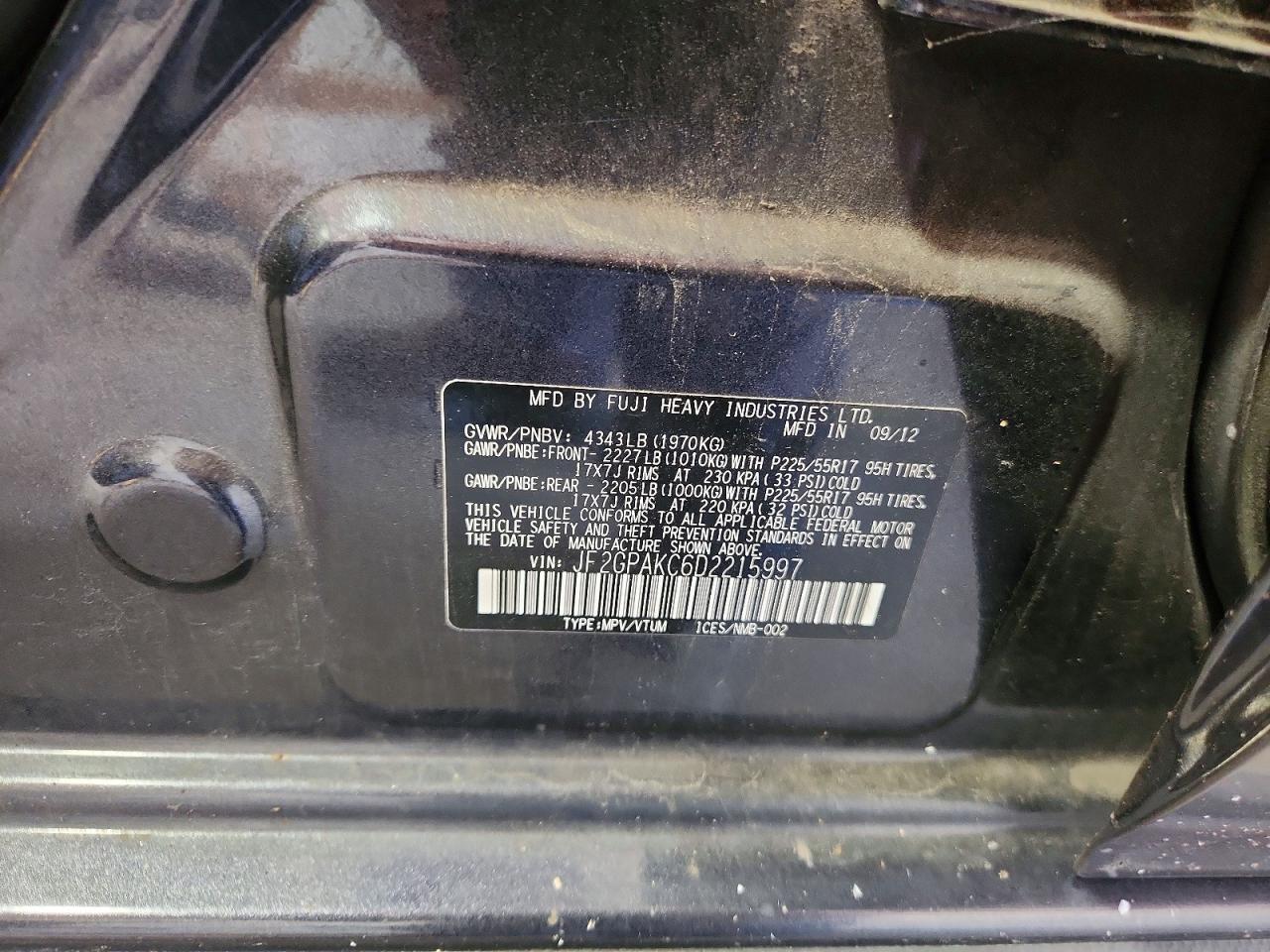 2013 Subaru Xv Crosstrek 2.0 Limited Серый vin: JF2GPAKC6D2215997