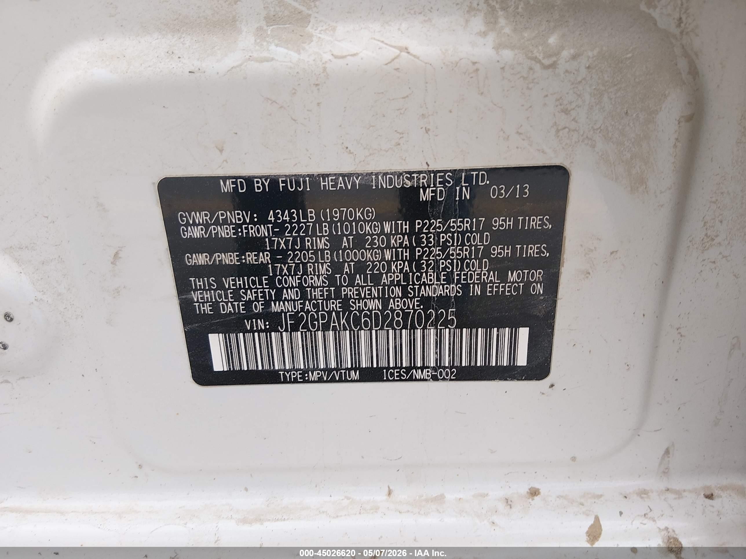 2013 Subaru Xv Crosstrek 2.0i Limited White vin: JF2GPAKC6D2870225
