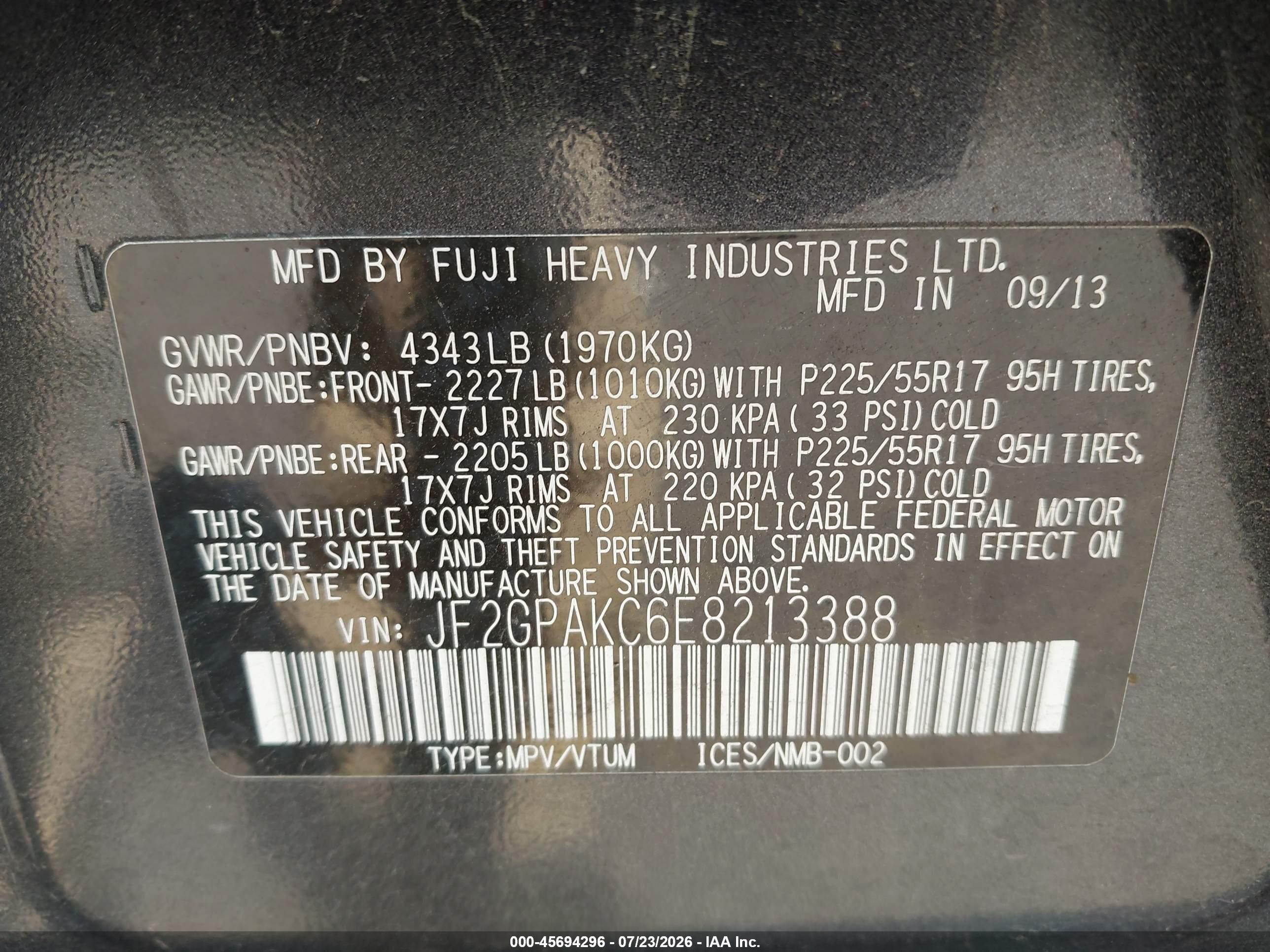 2014 Subaru Xv Crosstrek 2.0i Limited Black vin: JF2GPAKC6E8213388