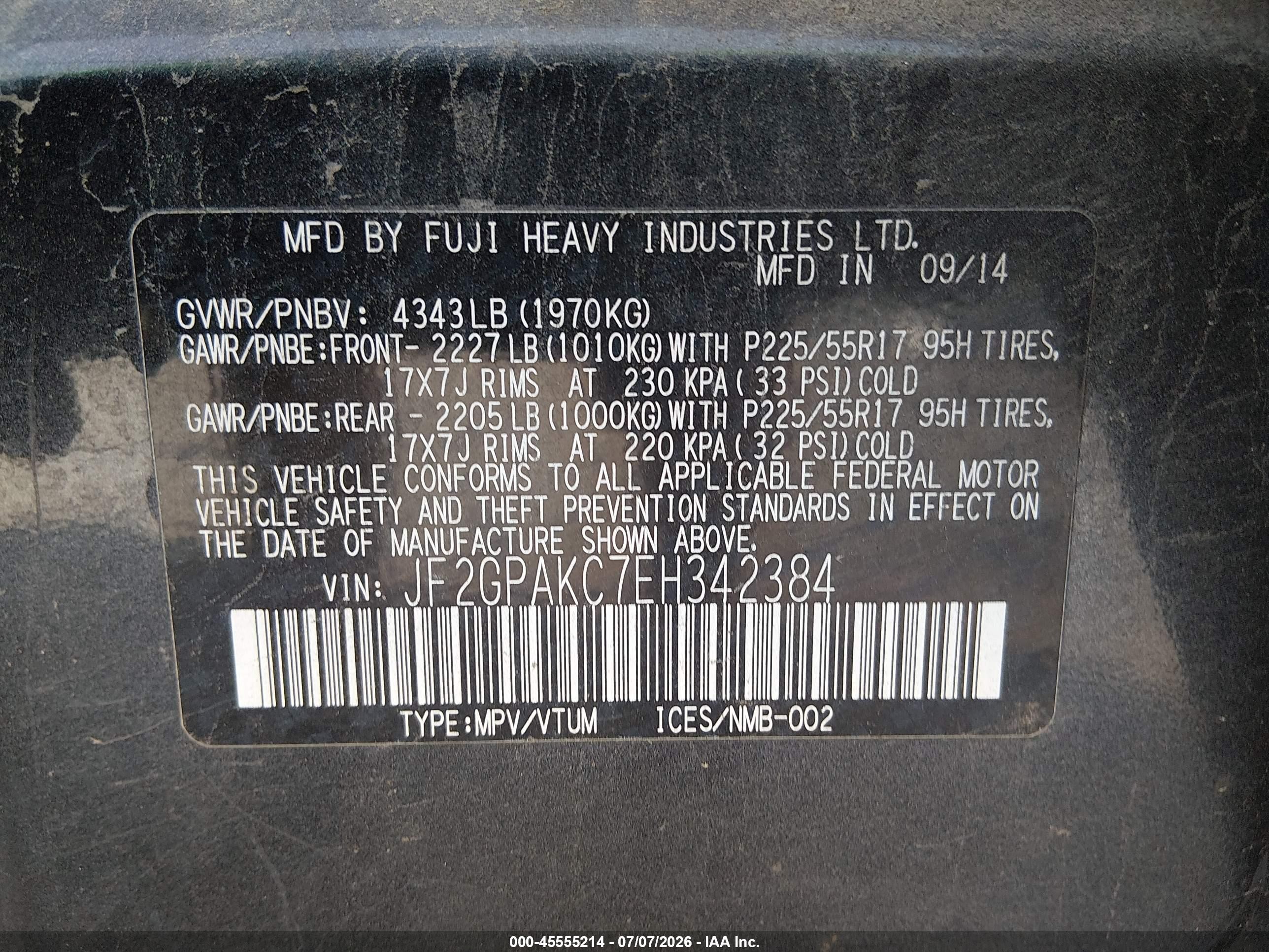 2014 Subaru Xv Crosstrek 2.0i Limited Dark Blue vin: JF2GPAKC7EH342384