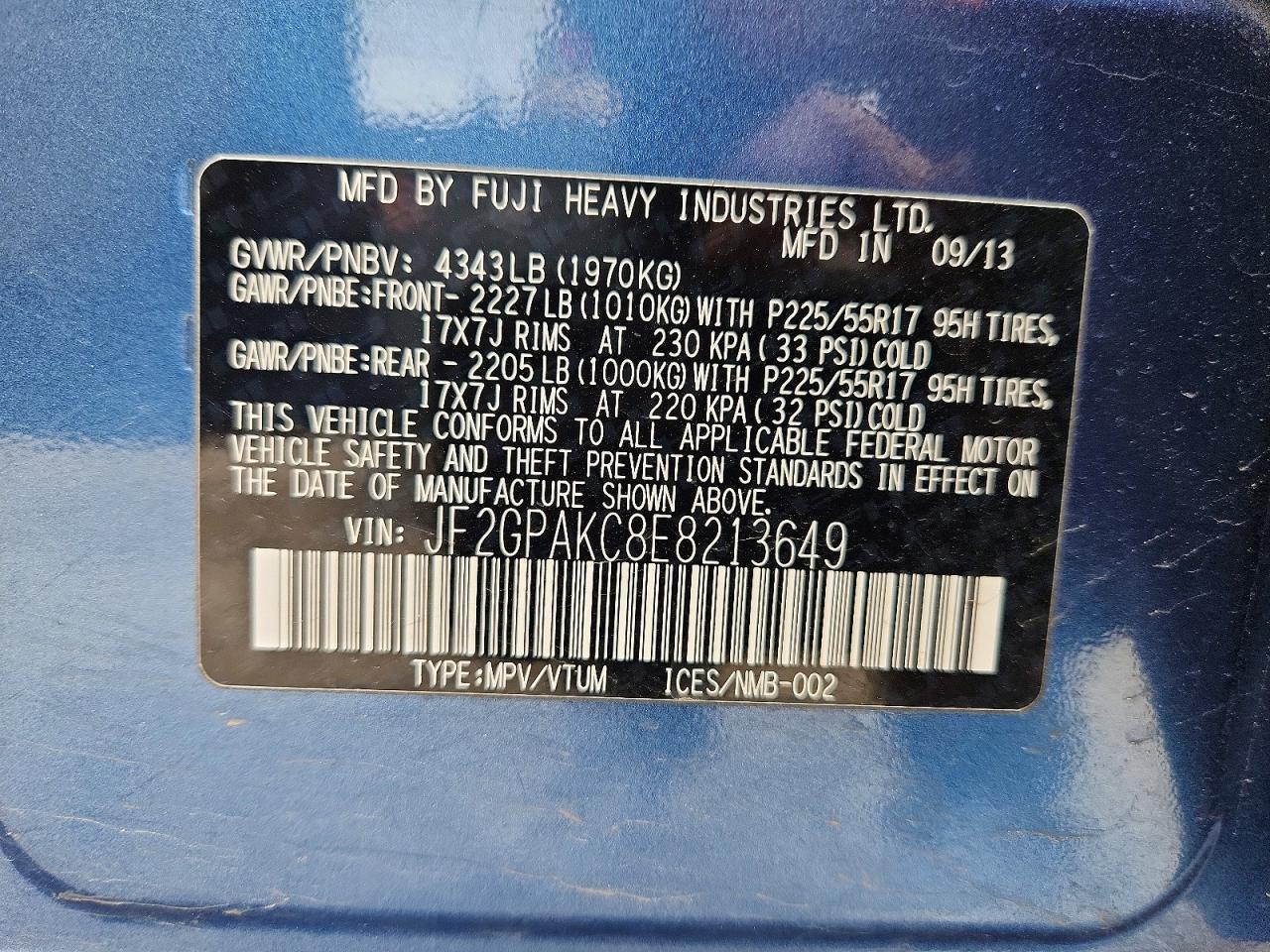 2014 Subaru Xv Crosstrek 2.0 Limited Blue vin: JF2GPAKC8E8213649