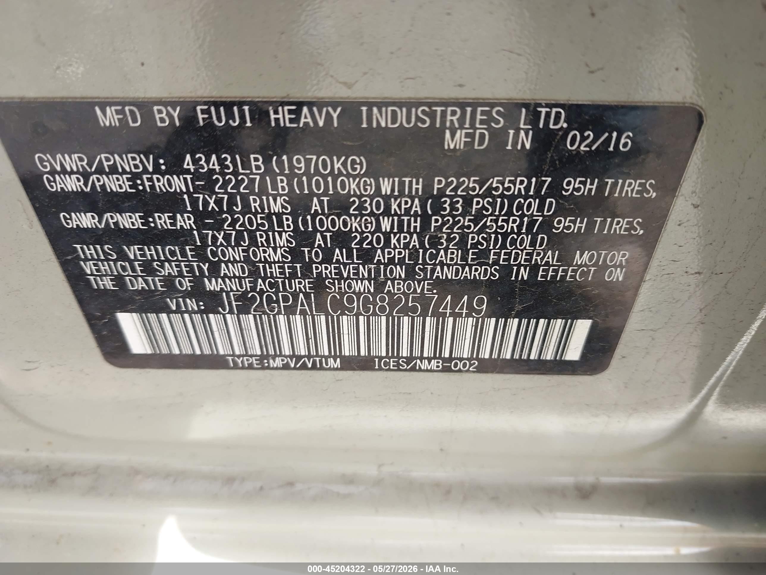 2016 Subaru Crosstrek 2.0i Limited Beige vin: JF2GPALC9G8257449
