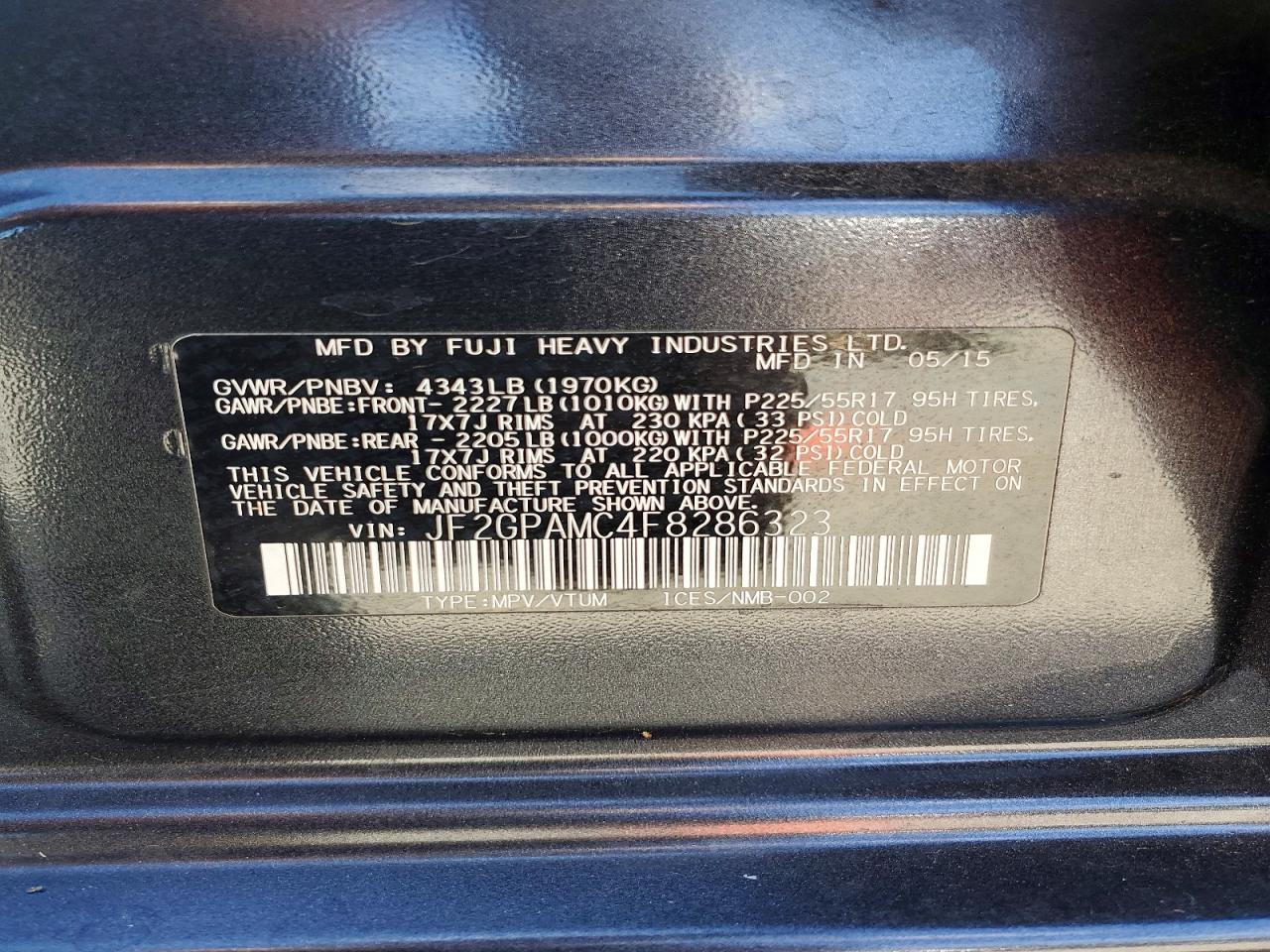 2015 Subaru Xv Crosstrek 2.0 Limited Gray vin: JF2GPAMC4F8286323