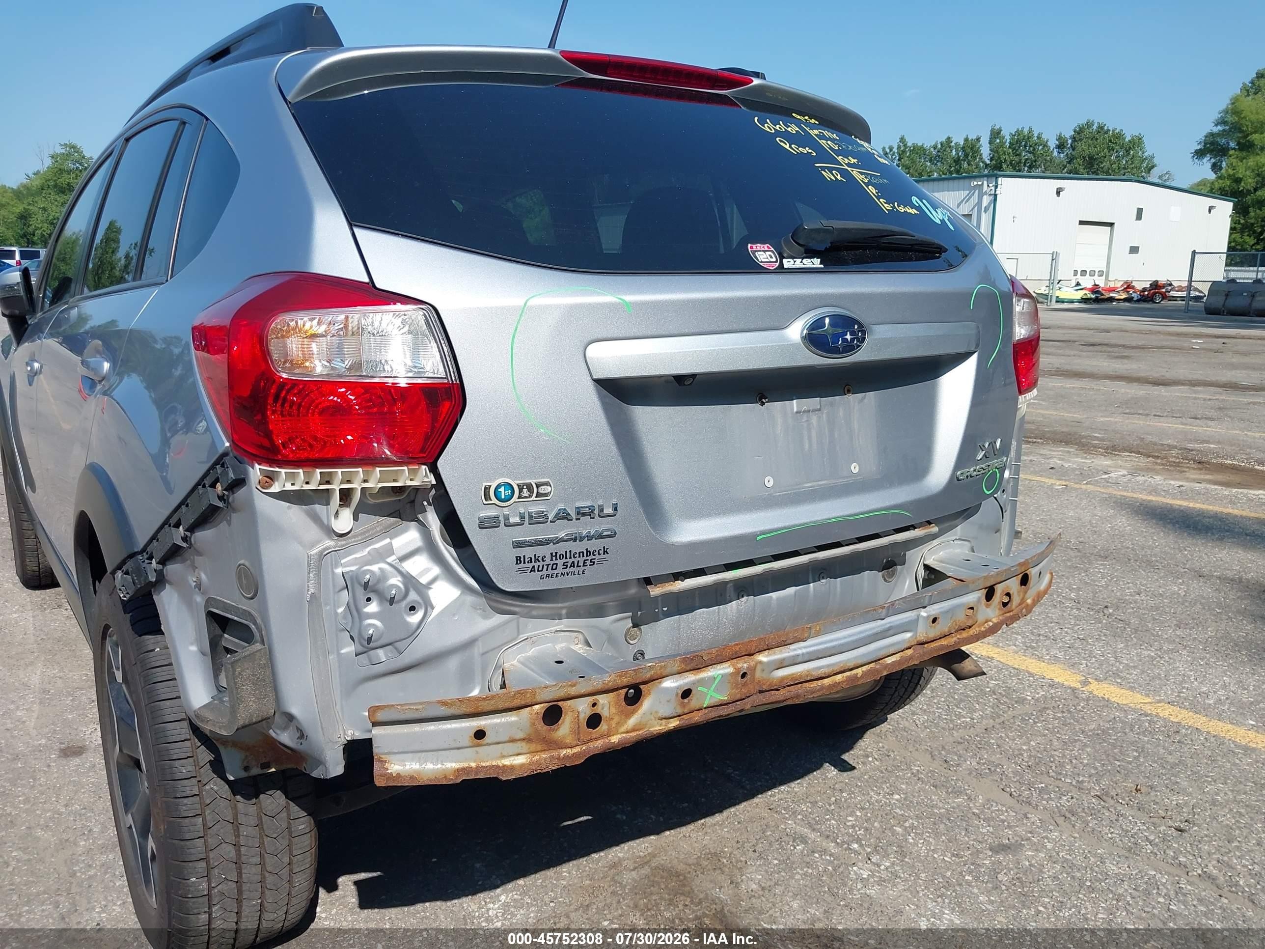 2015 Subaru Xv Crosstrek 2.0i Limited Silver vin: JF2GPAMC5F8329406