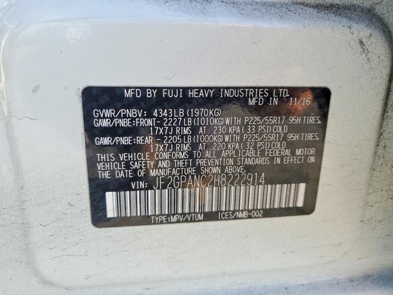 2017 Subaru Crosstrek Limited White vin: JF2GPANC2H8222914