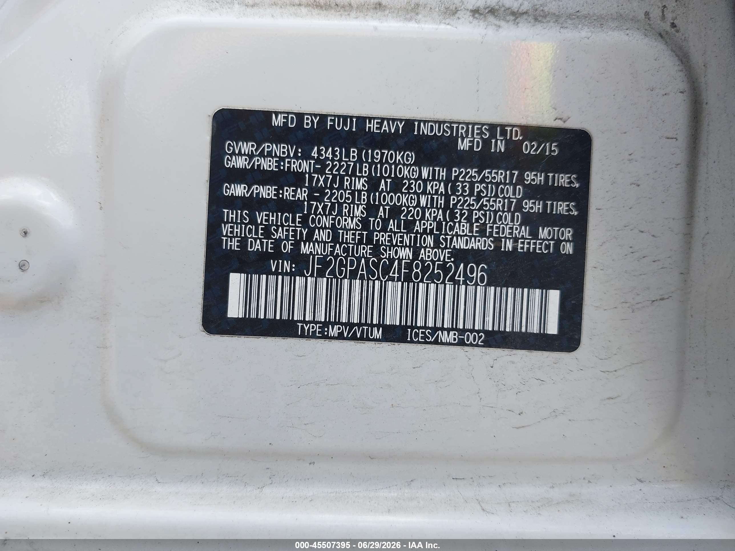 2015 Subaru Xv Crosstrek 2.0i Limited White vin: JF2GPASC4F8252496
