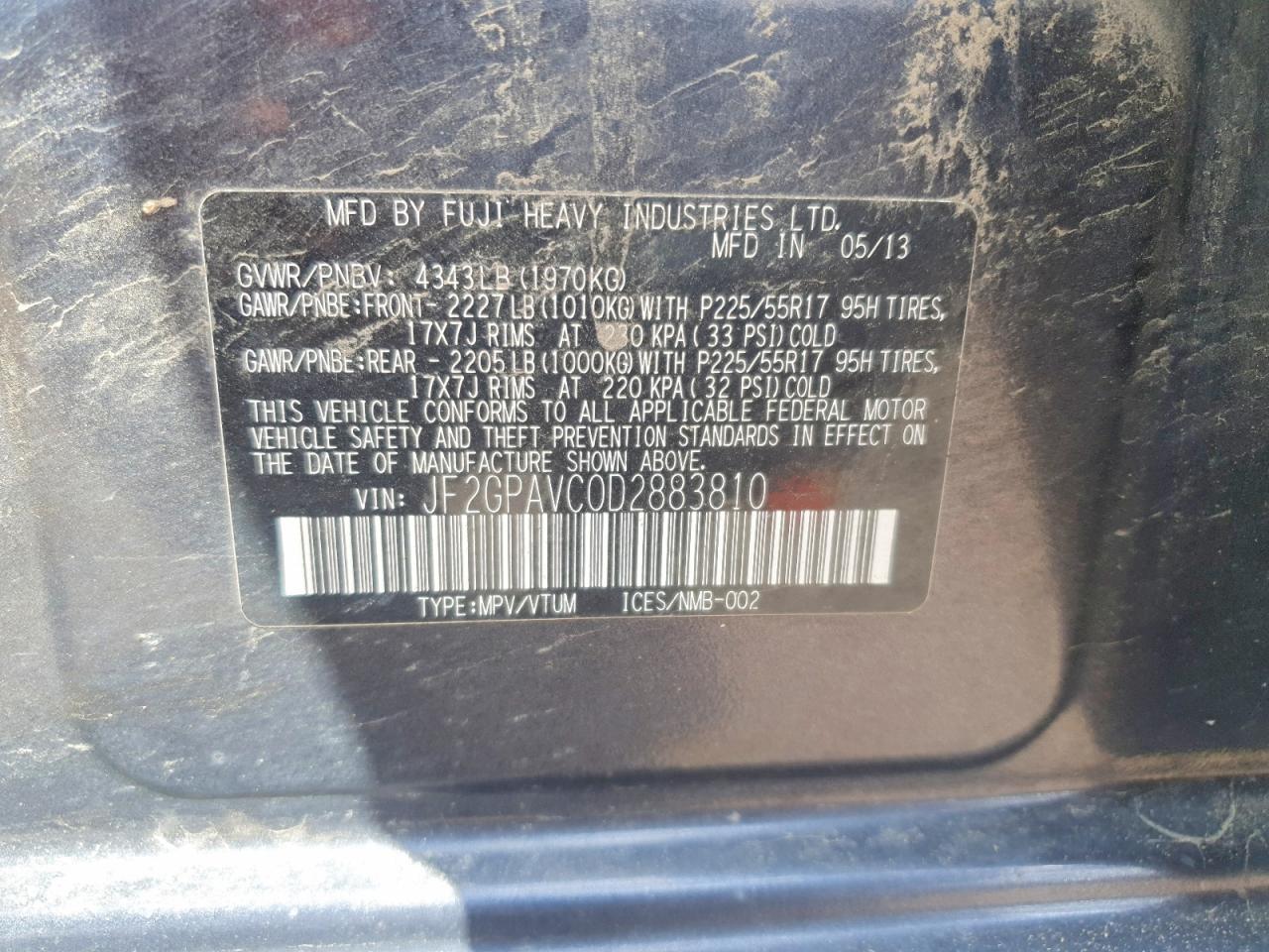 2013 Subaru Xv Crosstrek 2.0 Premium Gray vin: JF2GPAVC0D2883810